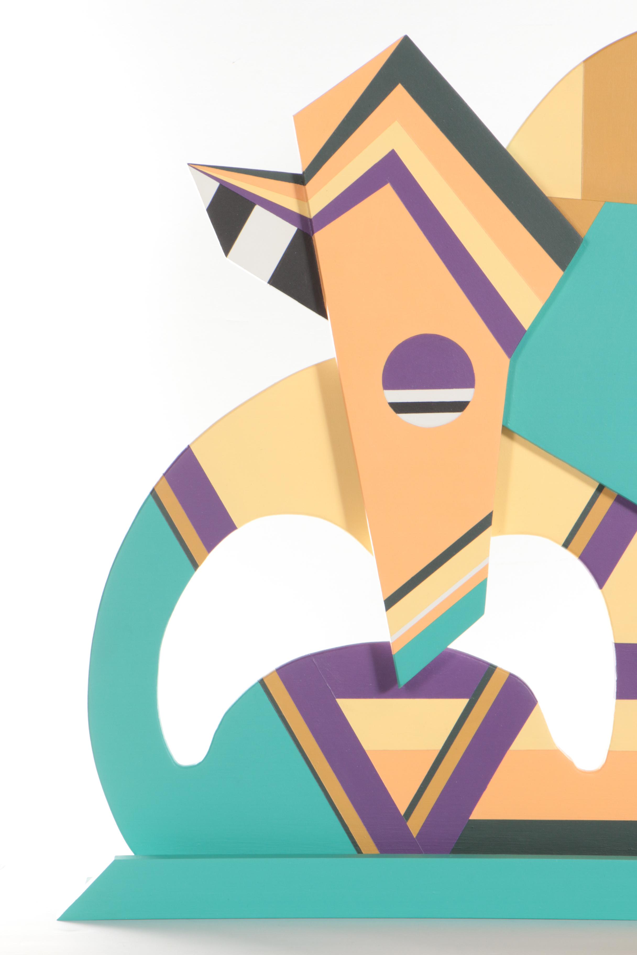 Chase Melendez Abstract Painted Wood Sculpture "Untitled," 2021