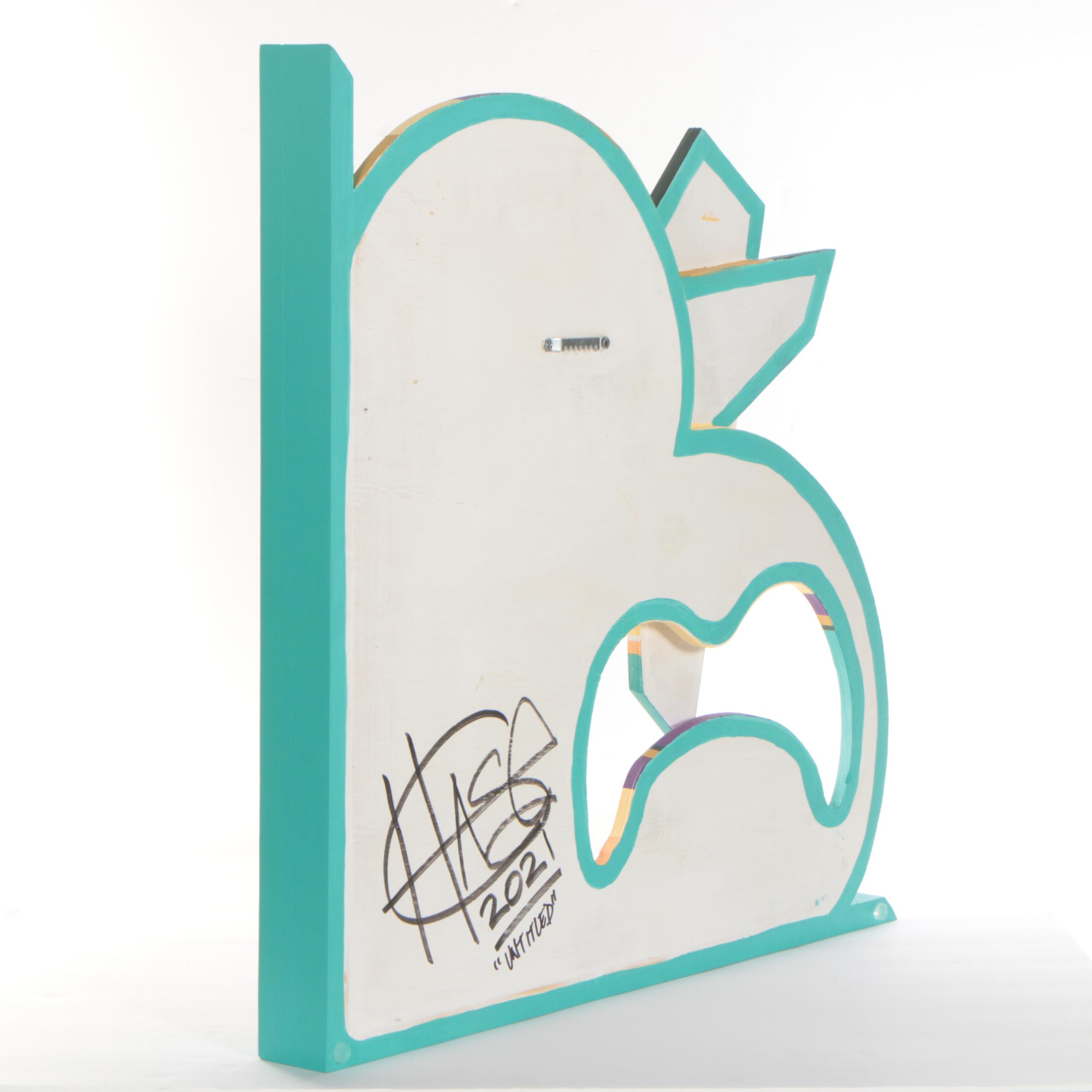 Chase Melendez Abstract Painted Wood Sculpture "Untitled," 2021