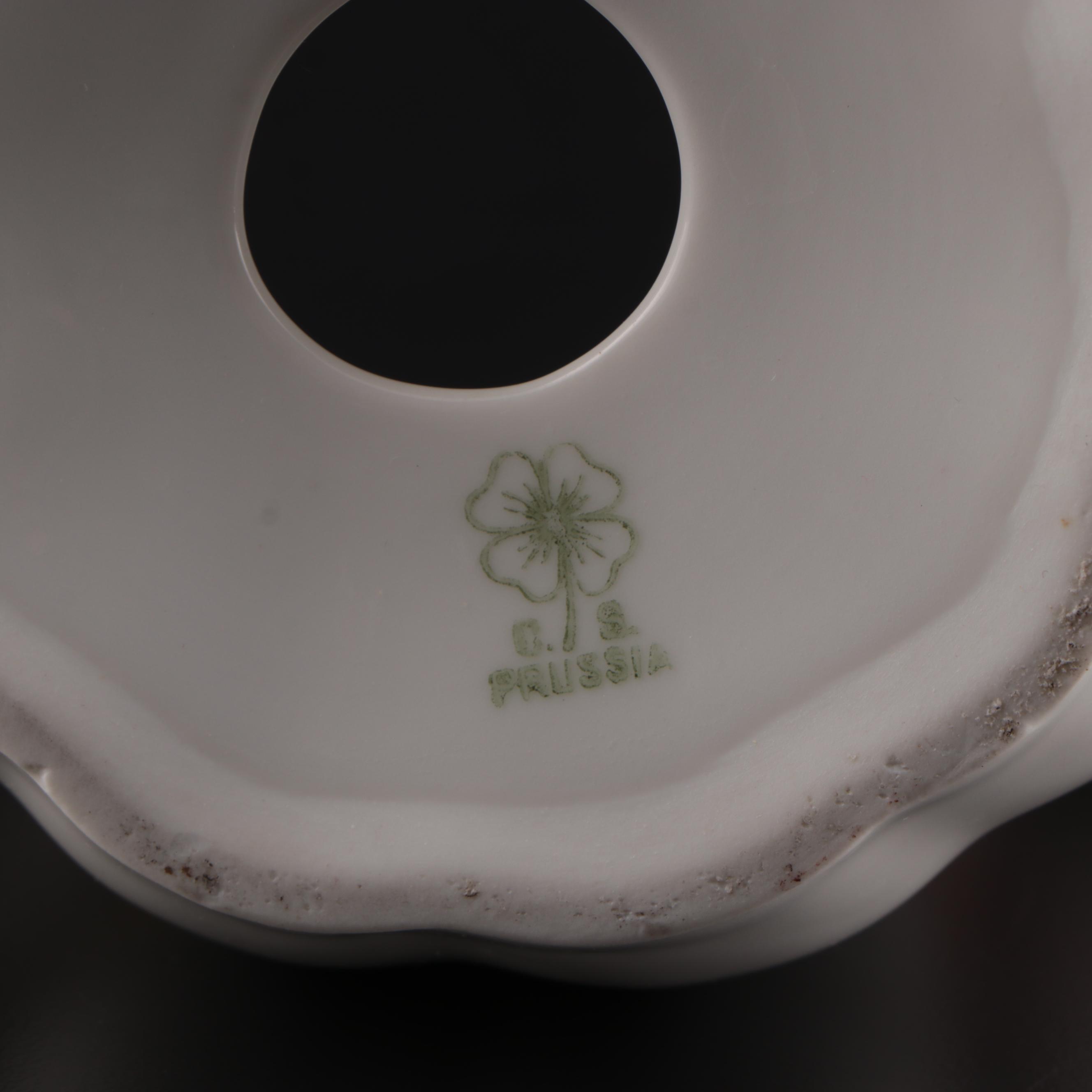 French, Prussian, Austrian Porcelain Condensed Milk Holders and Saucers