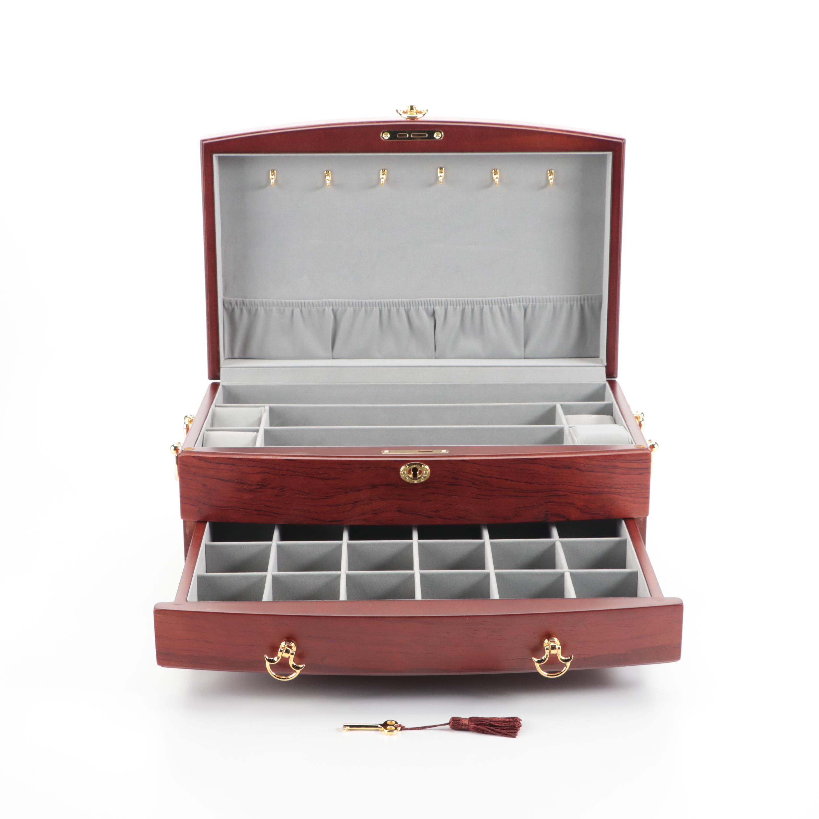 Jere Wooden Luxury Jewelry Box with Key