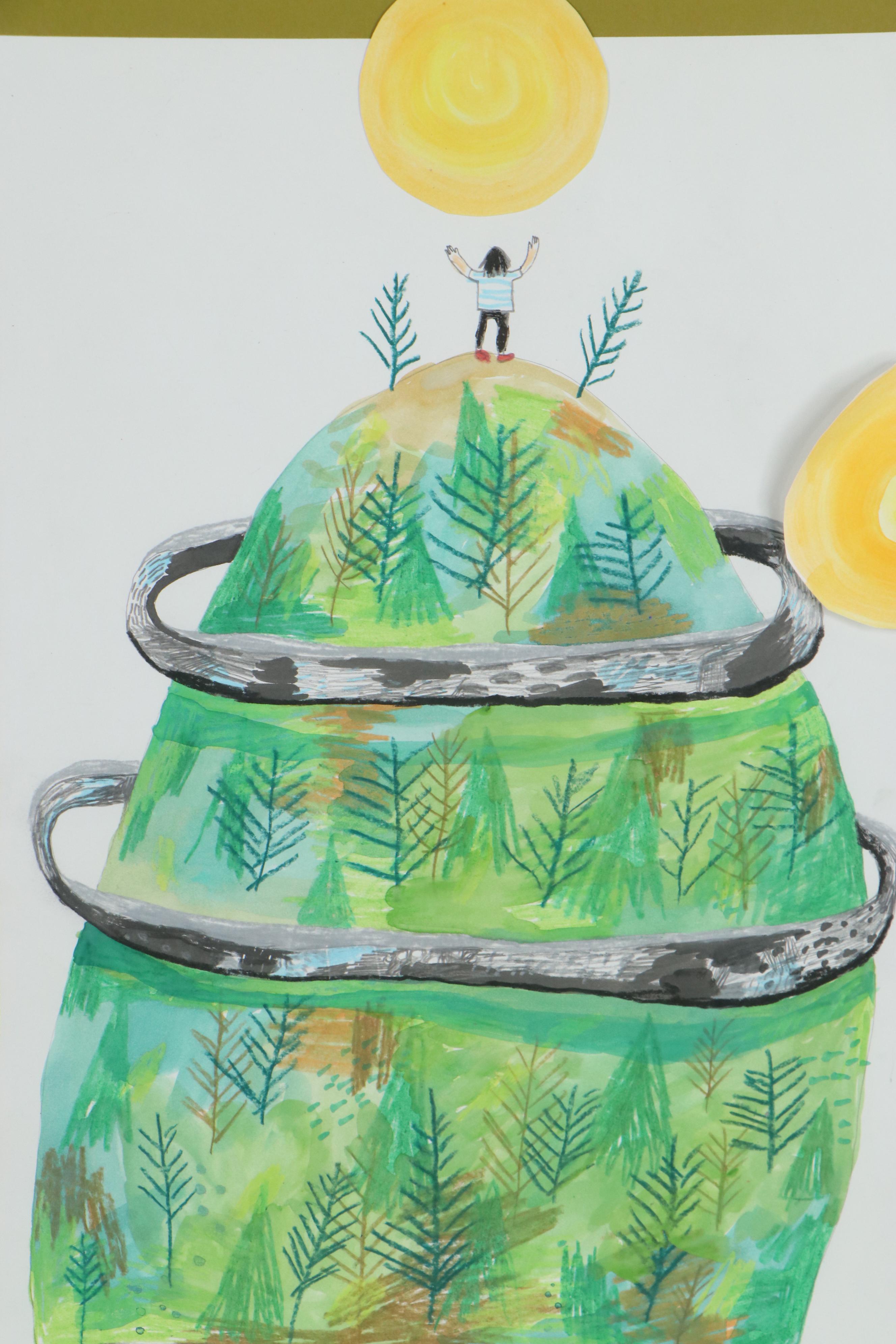 Lizzy Duquette Mixed Media Painting, 2015