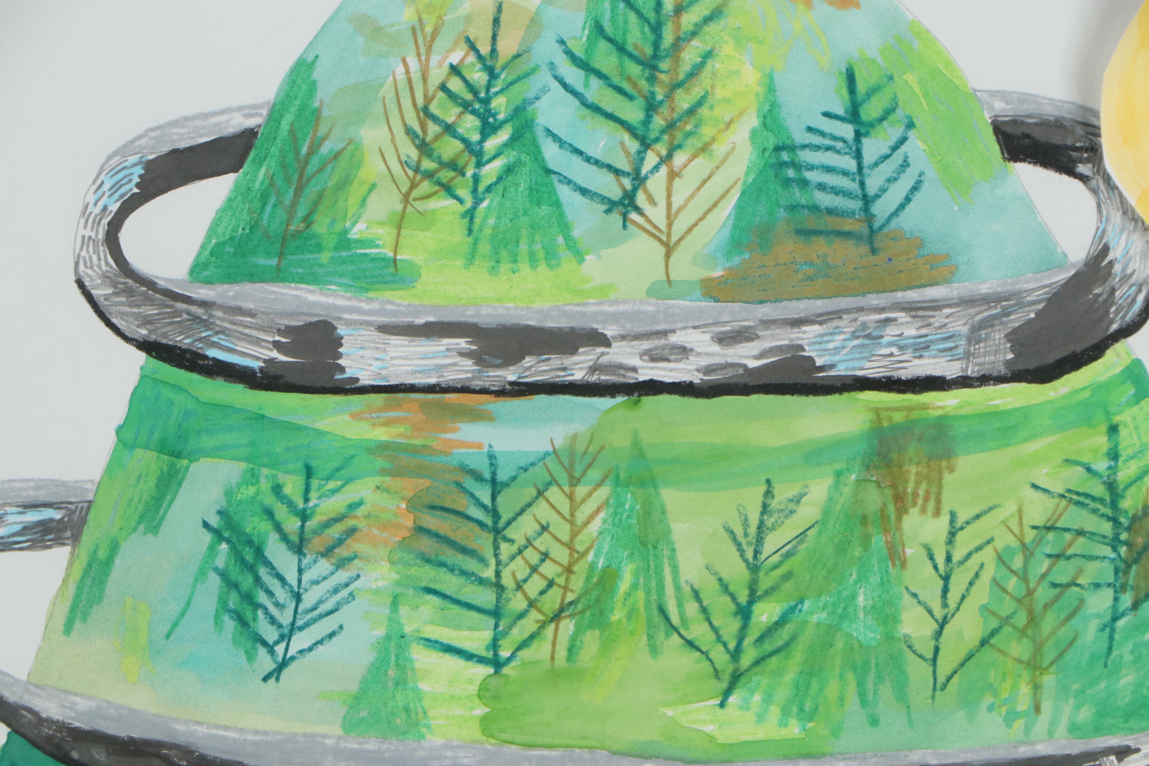 Lizzy Duquette Mixed Media Painting, 2015