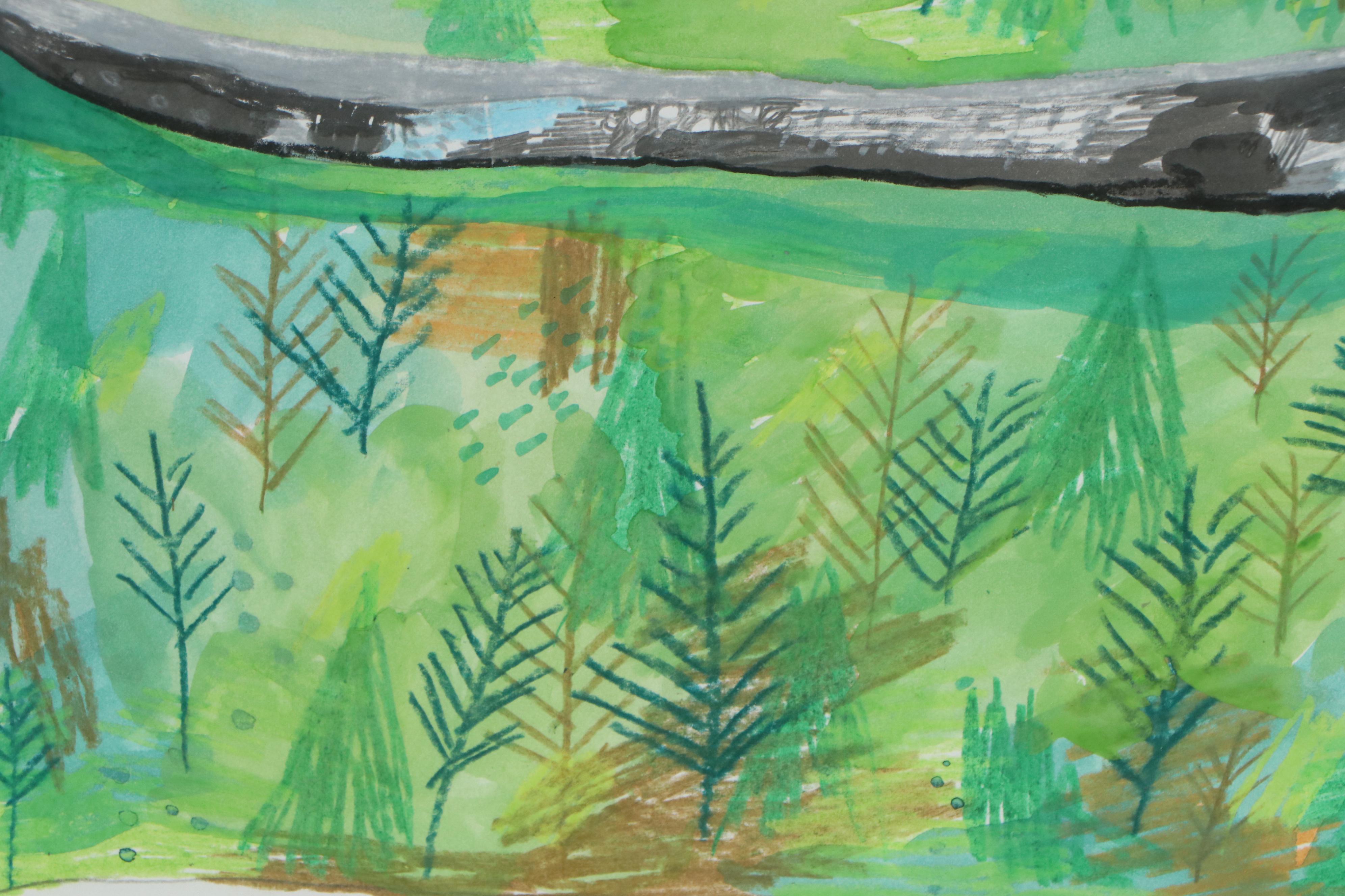 Lizzy Duquette Mixed Media Painting, 2015