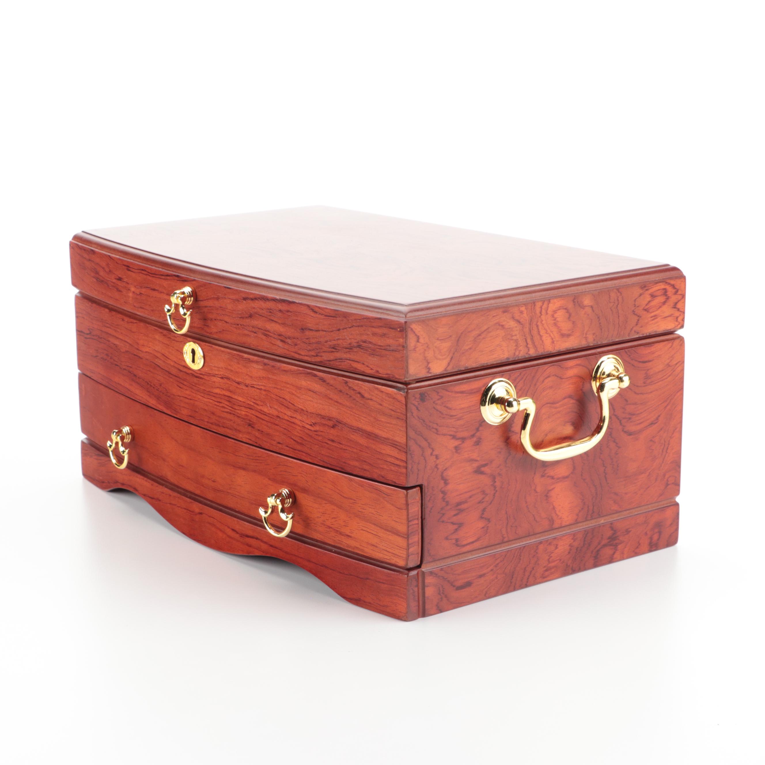 Jere Locking Wood Jewelry Box