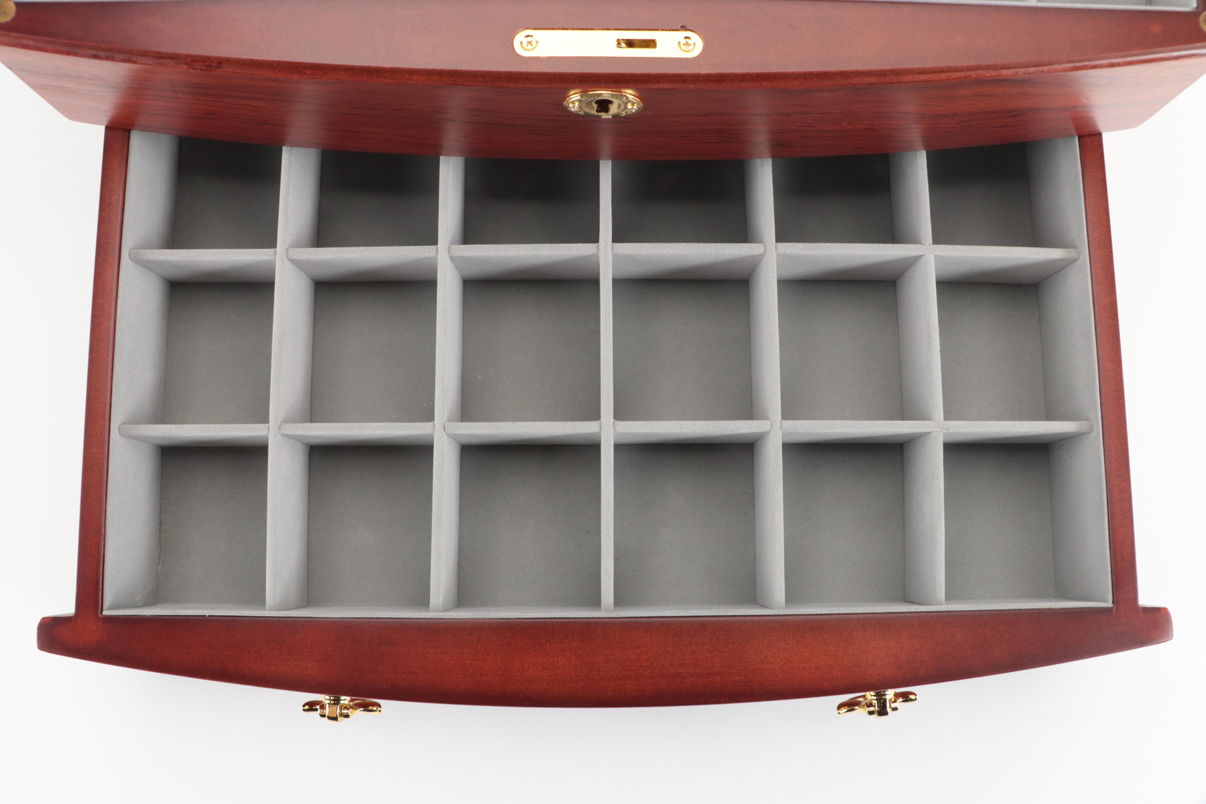 Jere Locking Wood Jewelry Box