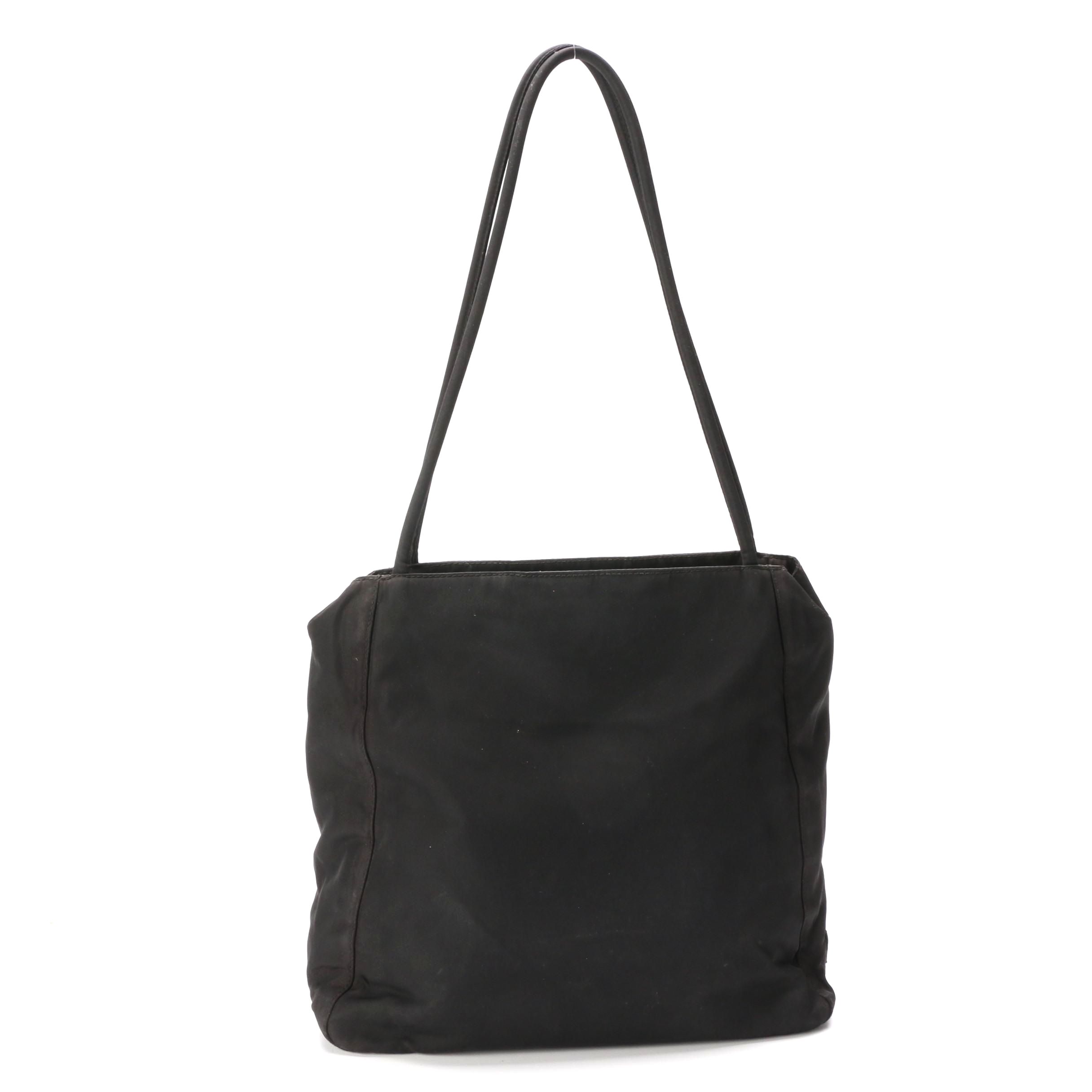 Prada Shoulder Tote in Black Tessuto Nylon