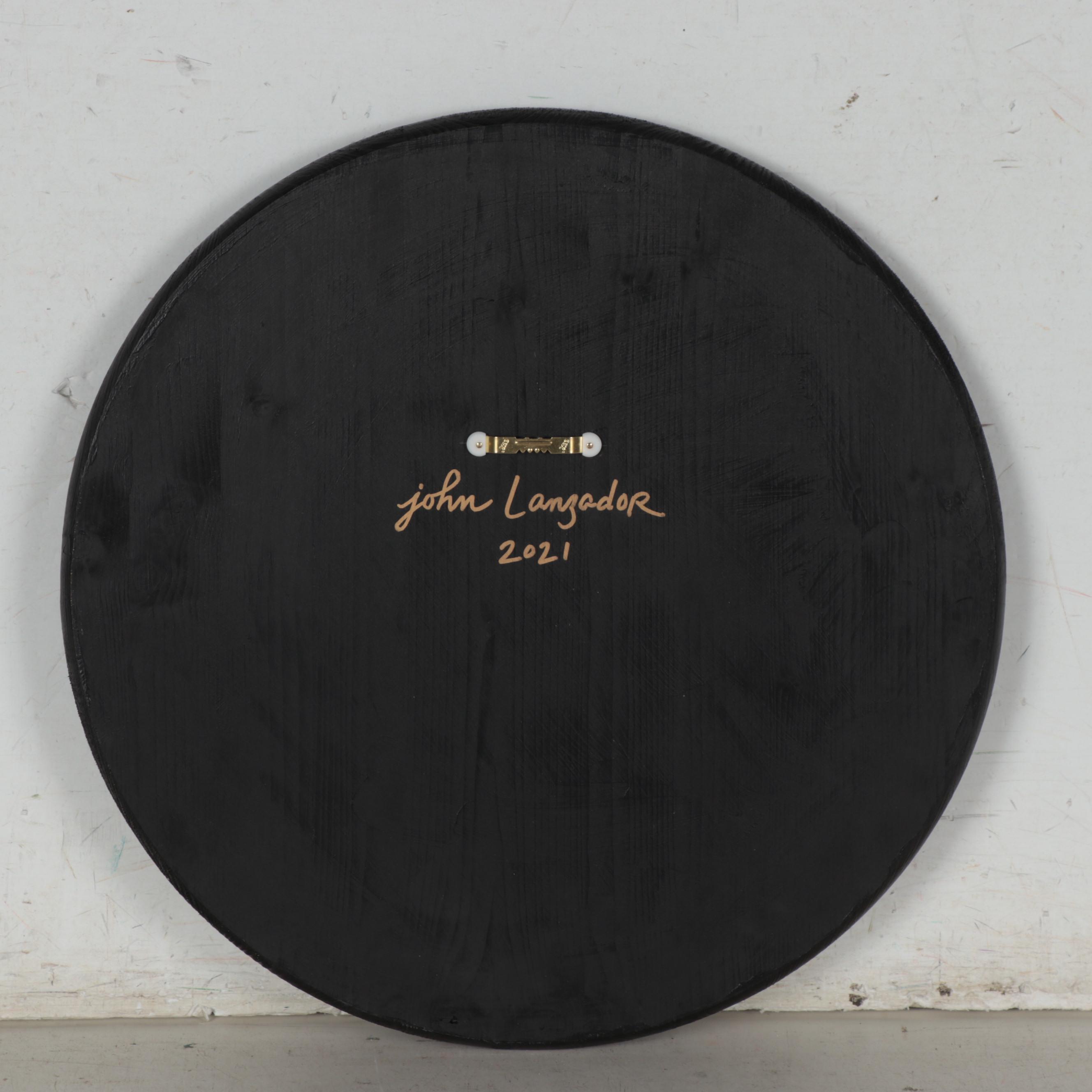 John Lanzador Painted Carved Wood Panel, 2021