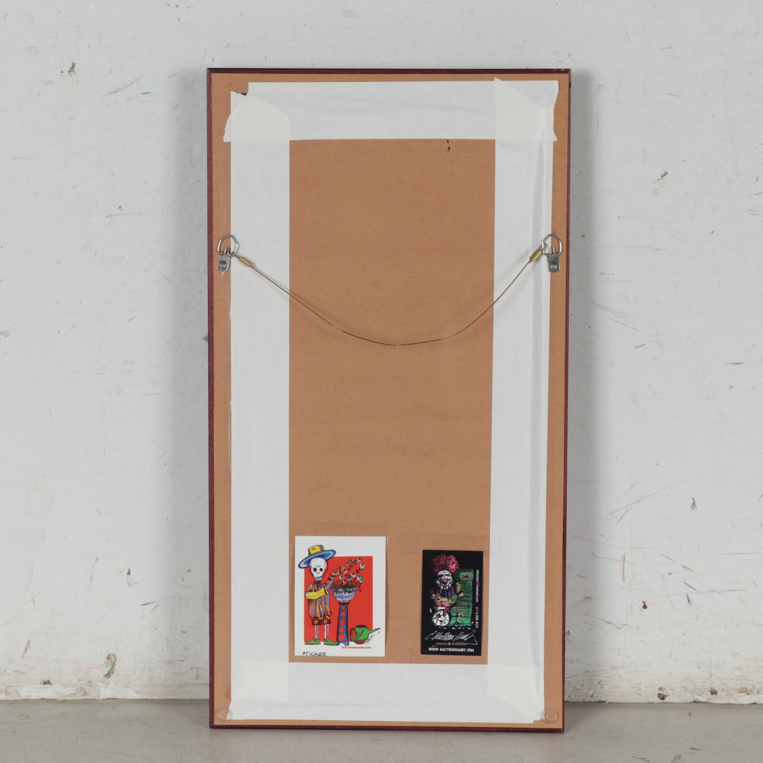 C. Matthew Hamby Figural Ink and Watercolor Drawing, 2021