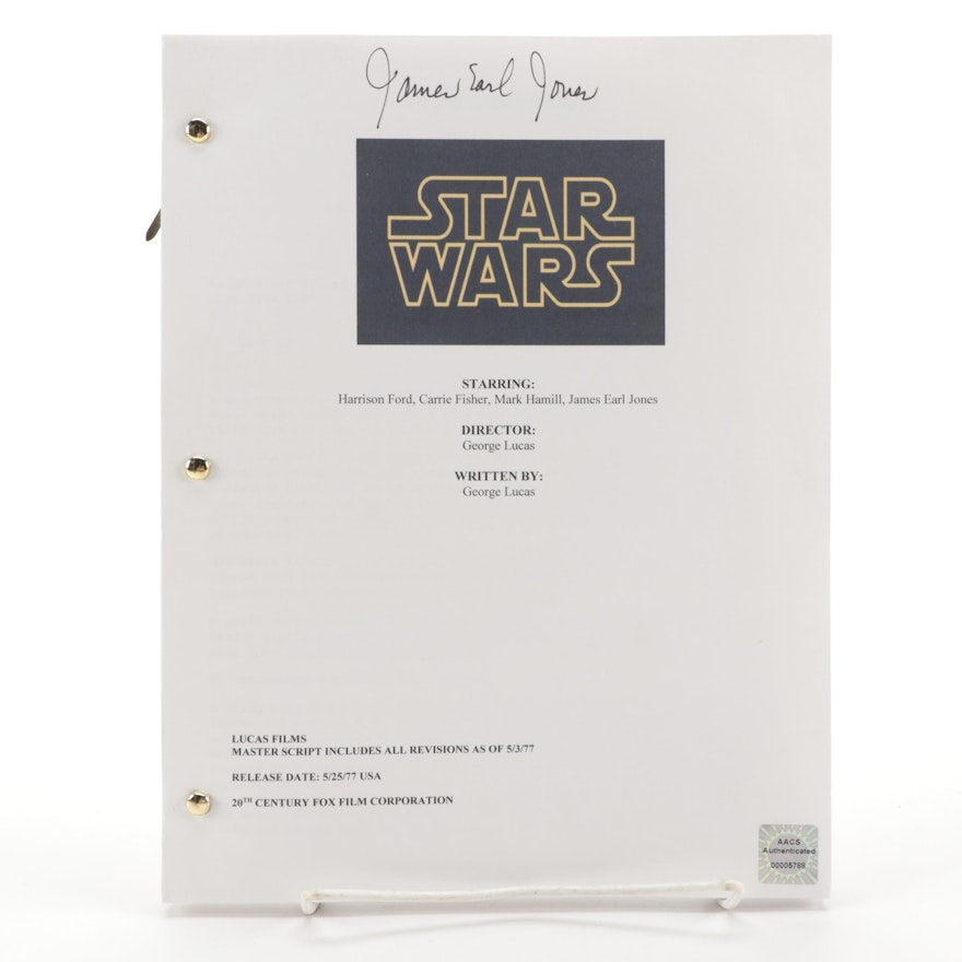 James Earl Jones Signed "Star Wars" Movie Script Copy, COA