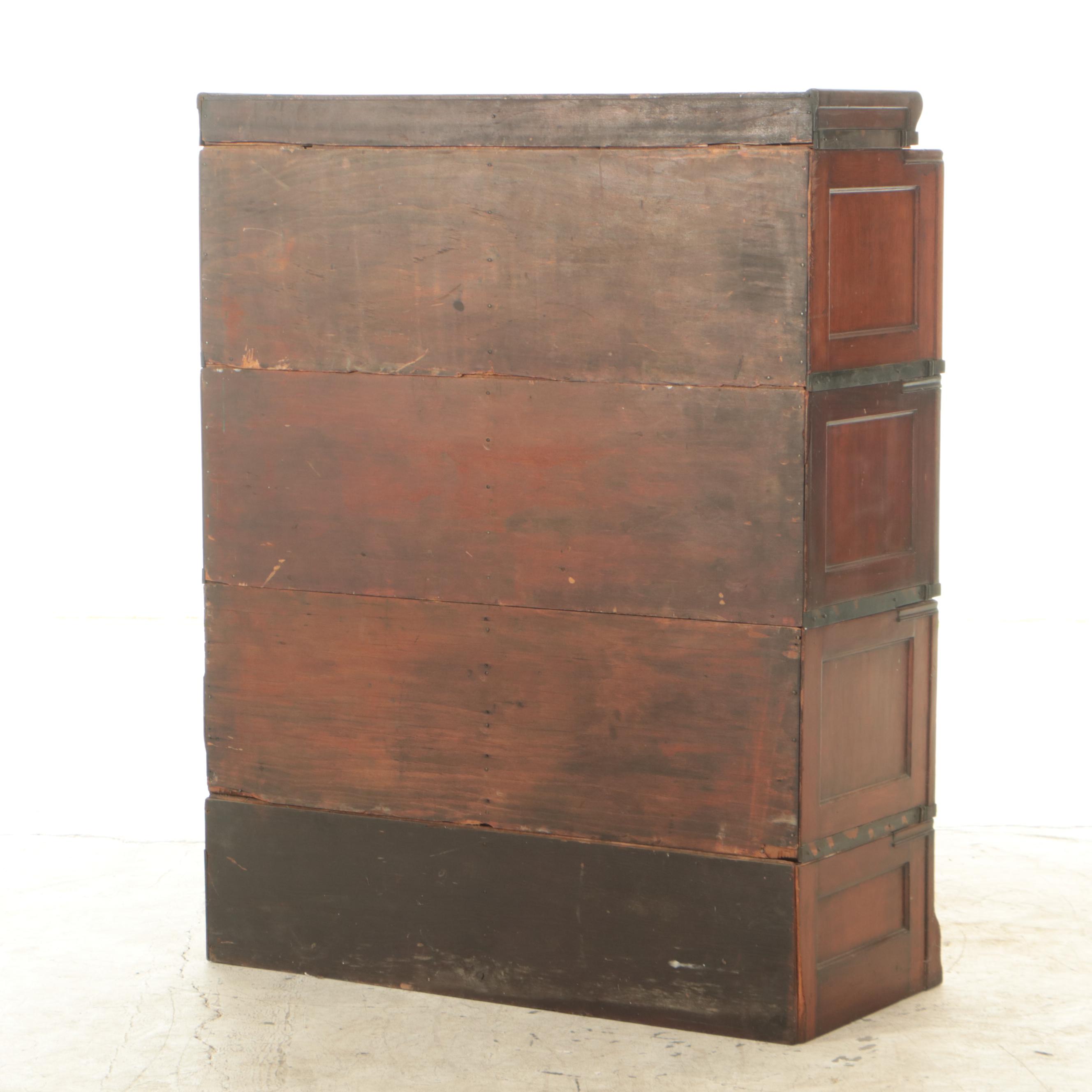 Walnut Four-Stack Library Card Catalog Filing Cabinet, Early 20th Century