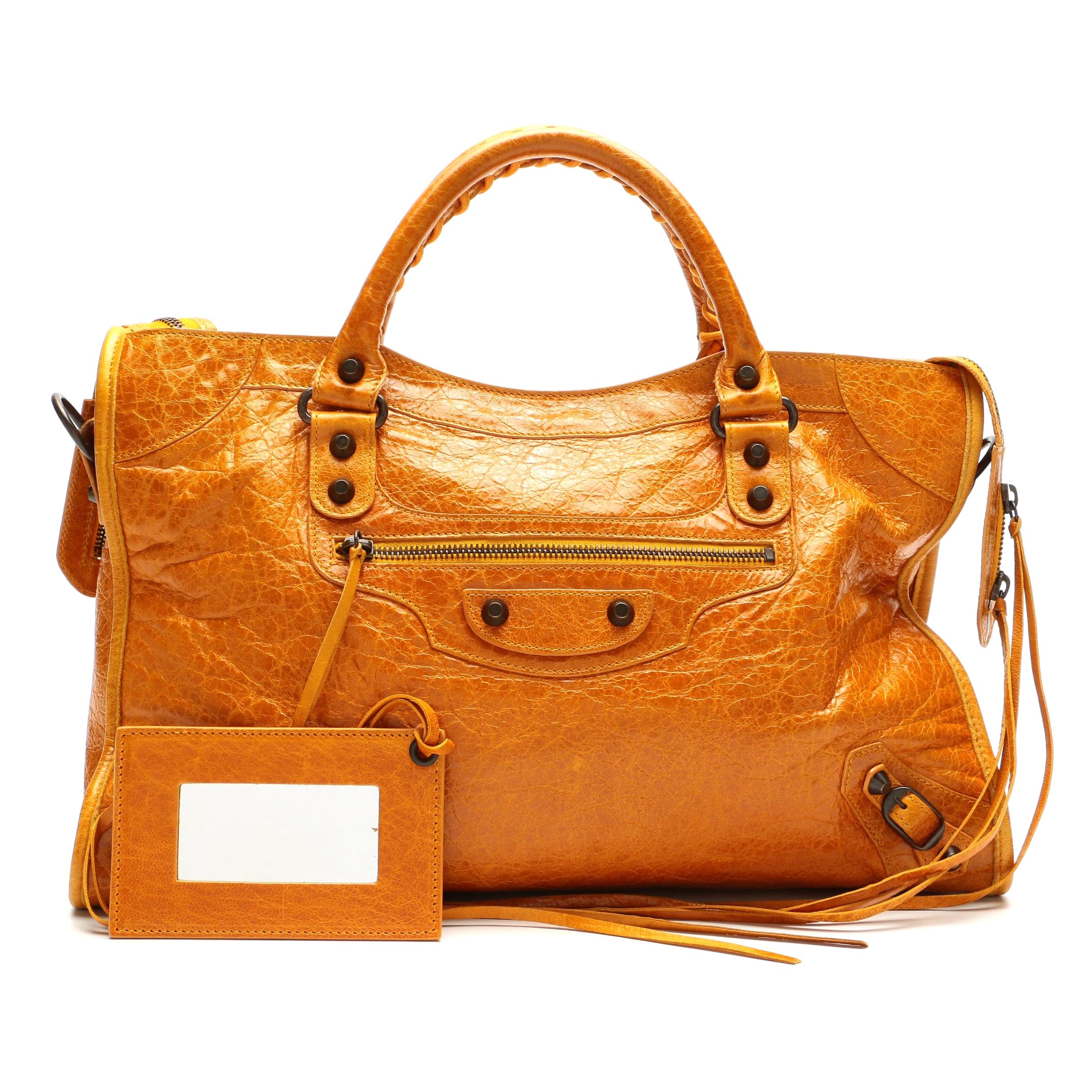 Balenciaga Motorcycle City Bag in Cumin Chevre Leather