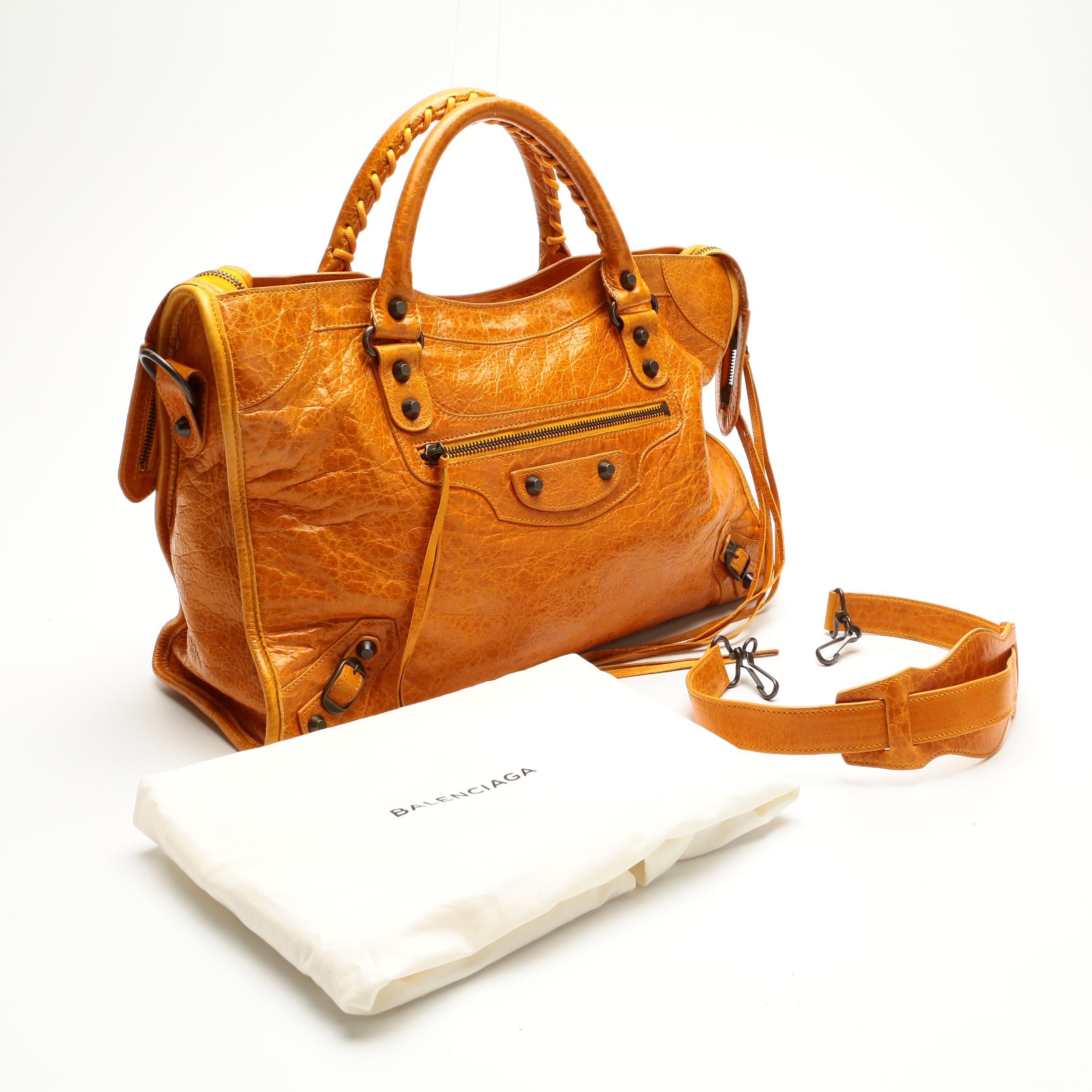 Balenciaga Motorcycle City Bag in Cumin Chevre Leather