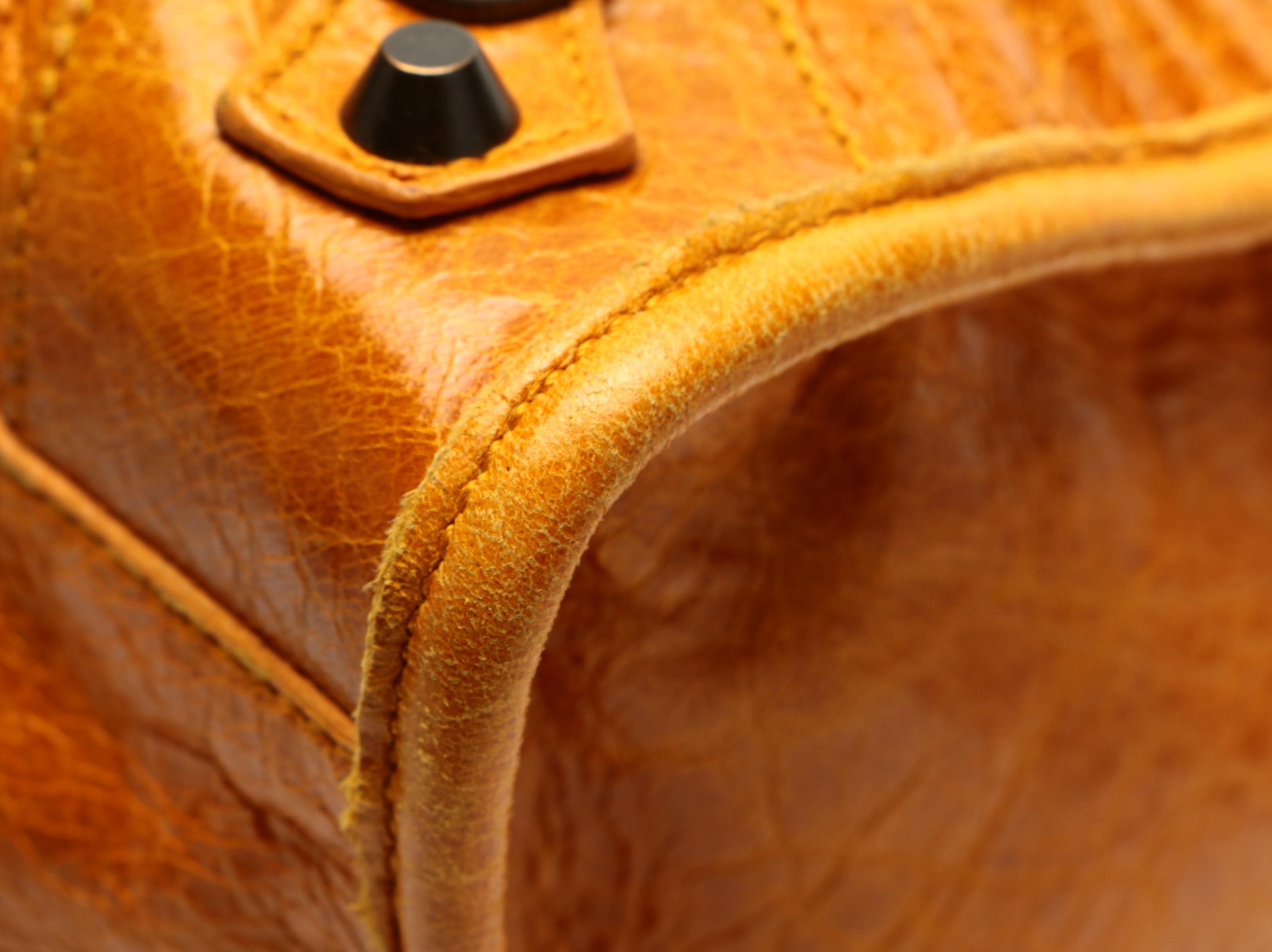 Balenciaga Motorcycle City Bag in Cumin Chevre Leather