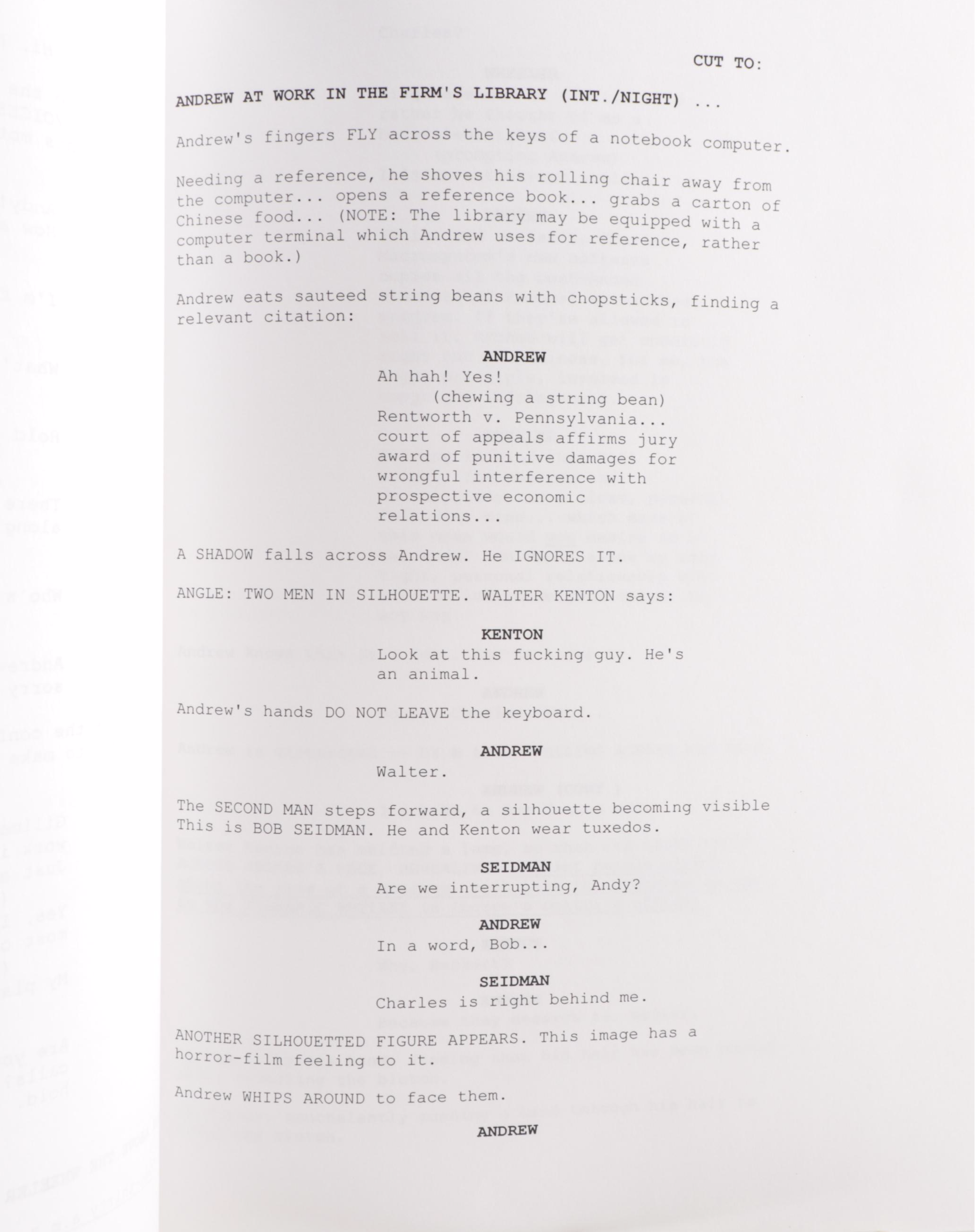 Tom Hanks and Denzel Washington Signed "Philadelphia" Movie Script Copy, COA