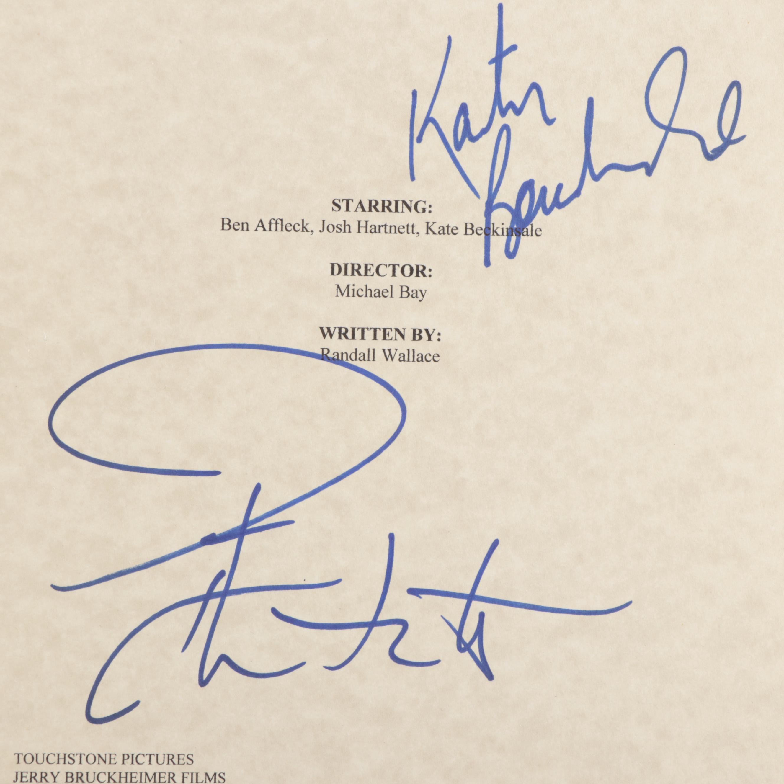 Josh Hartnett and Kate Beckinsale Signed "Pear Harbor" Movie Script Copy