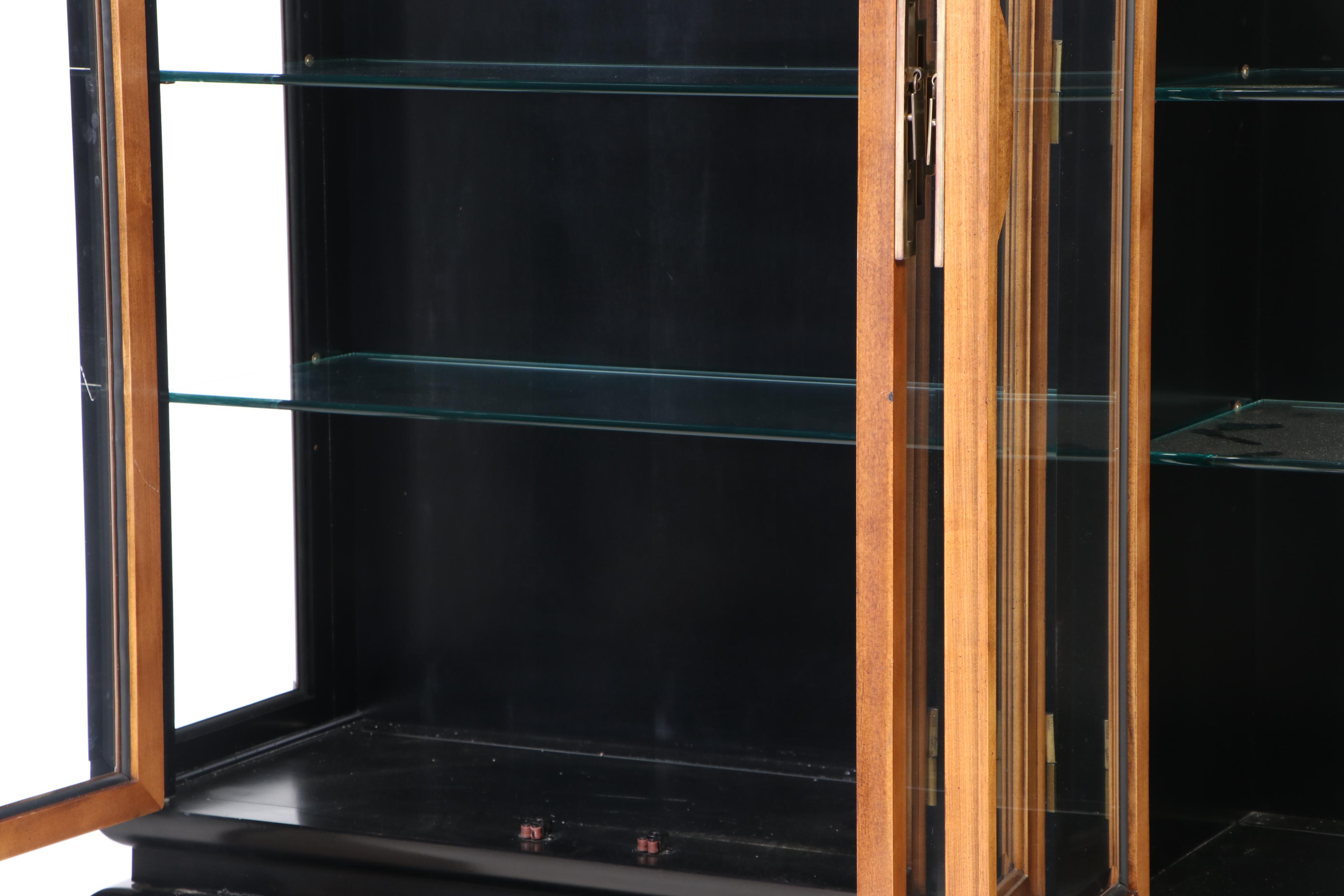 Century Furniture "Chin Hua" Primavera, White Ash Burl, and Maple China Cabinet