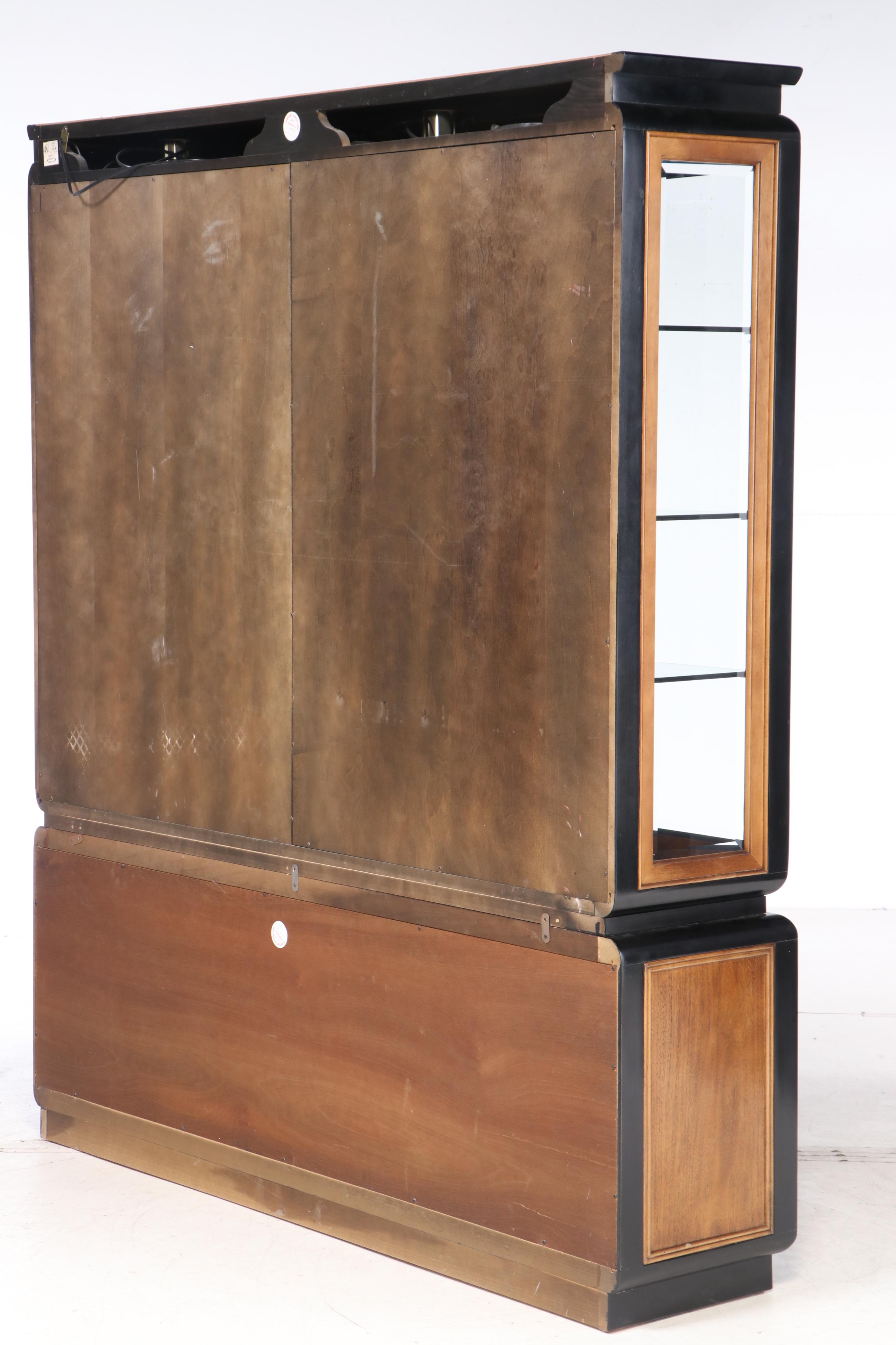 Century Furniture "Chin Hua" Primavera, White Ash Burl, and Maple China Cabinet