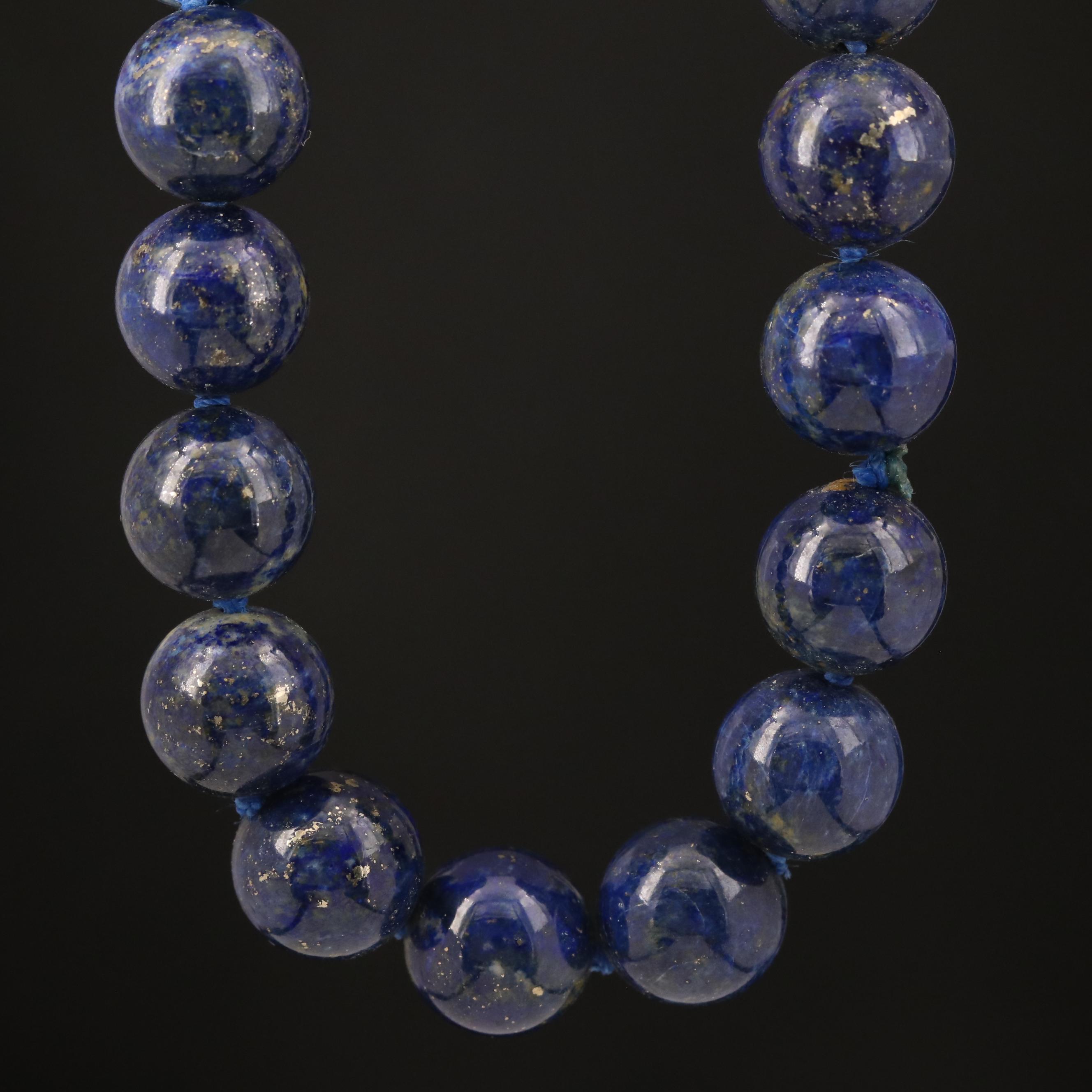 Endless Lapis Lazuli Beaded Necklace
