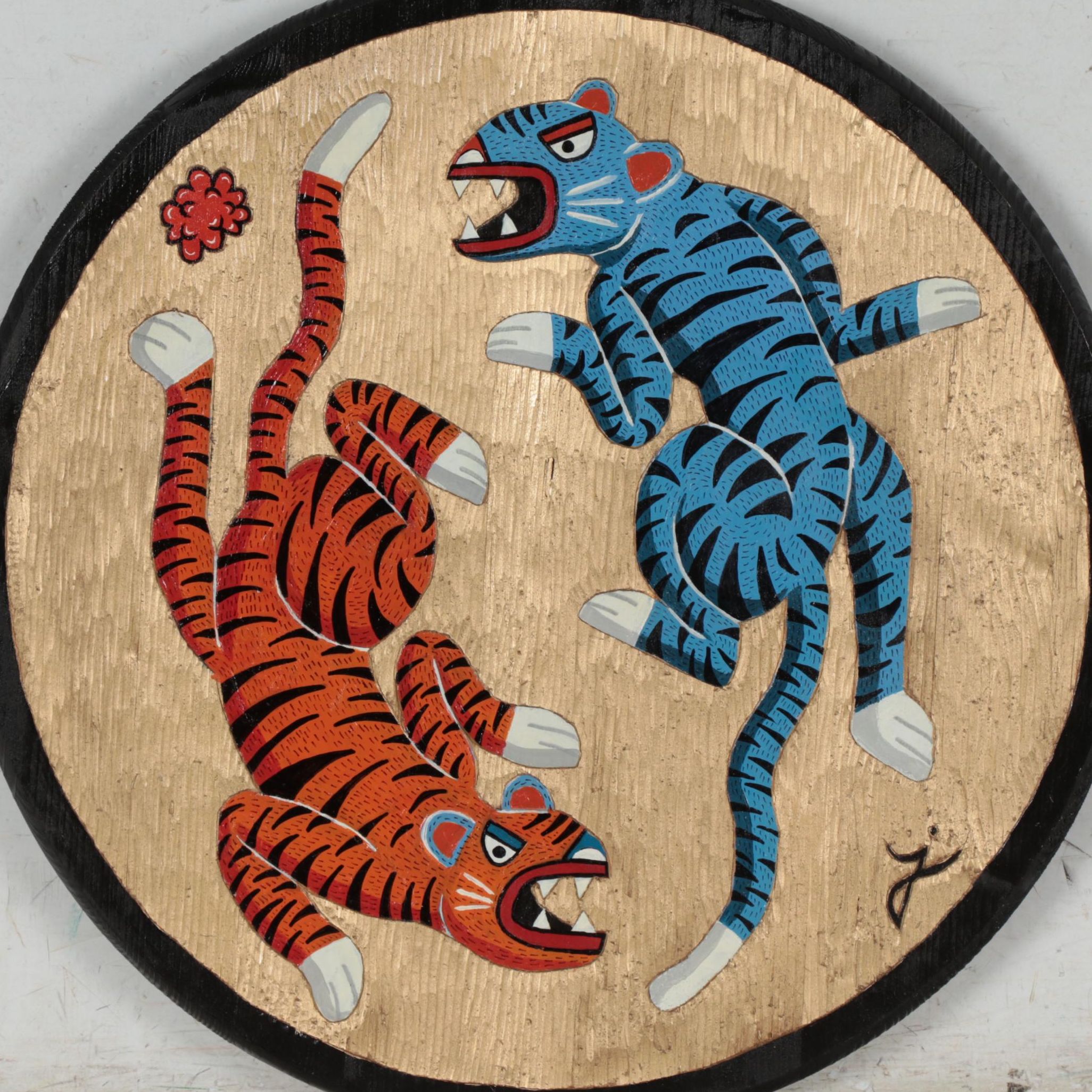 John Lanzador Painted Carved Wood Panel, 2021