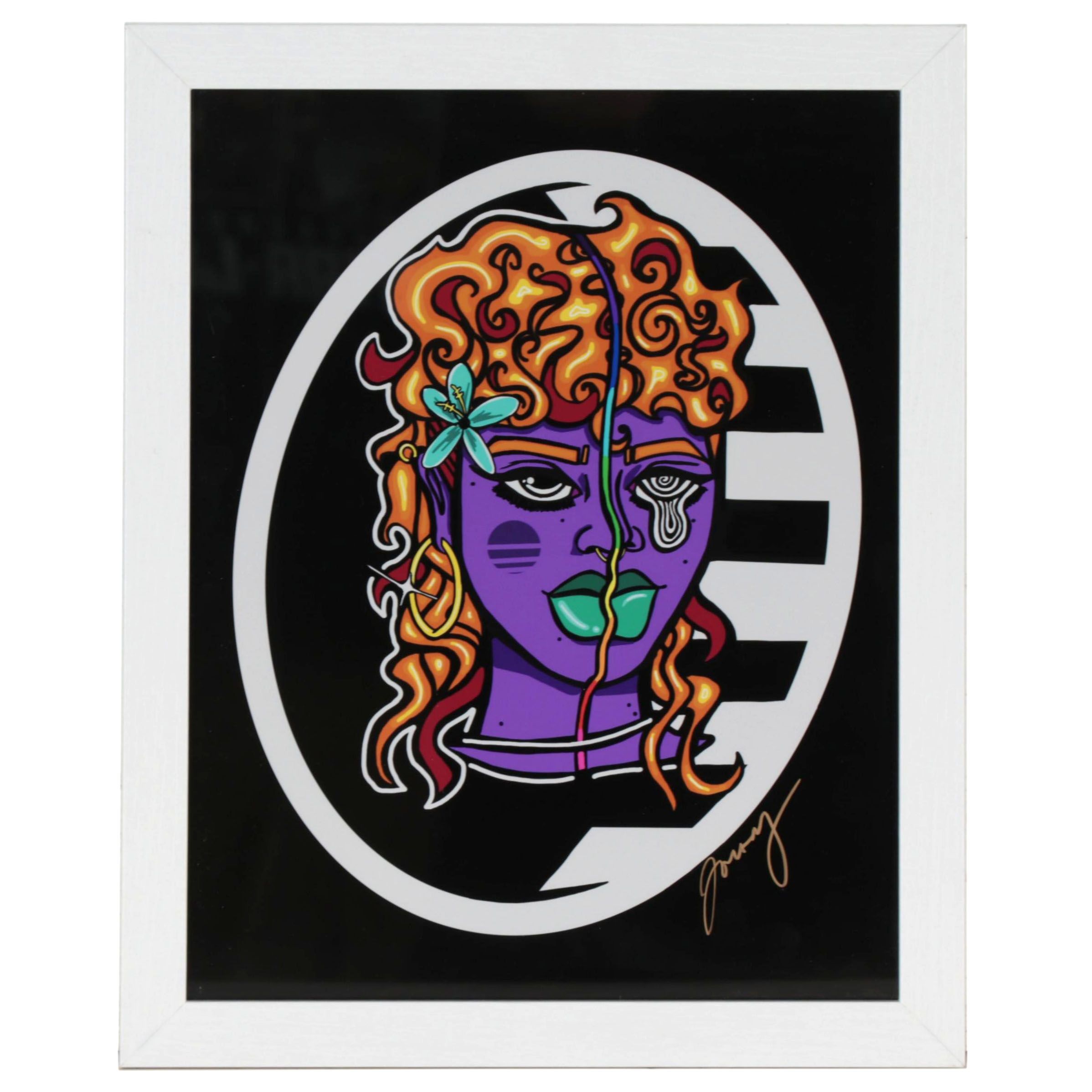 Jonesy Giclée of Abstract Portrait, 21st Century