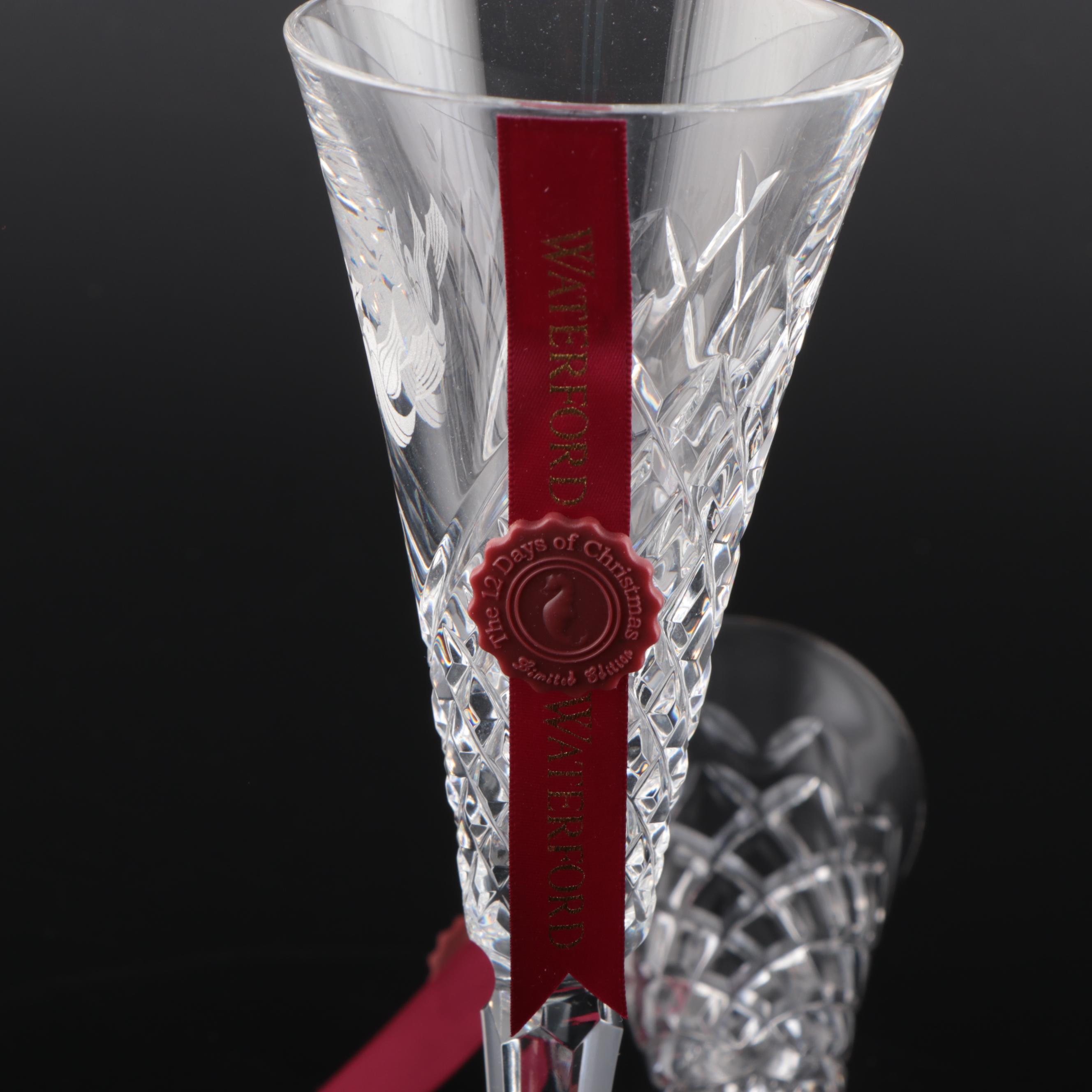 Waterford Crystal "The 12 Days of Christmas" Champagne Flutes