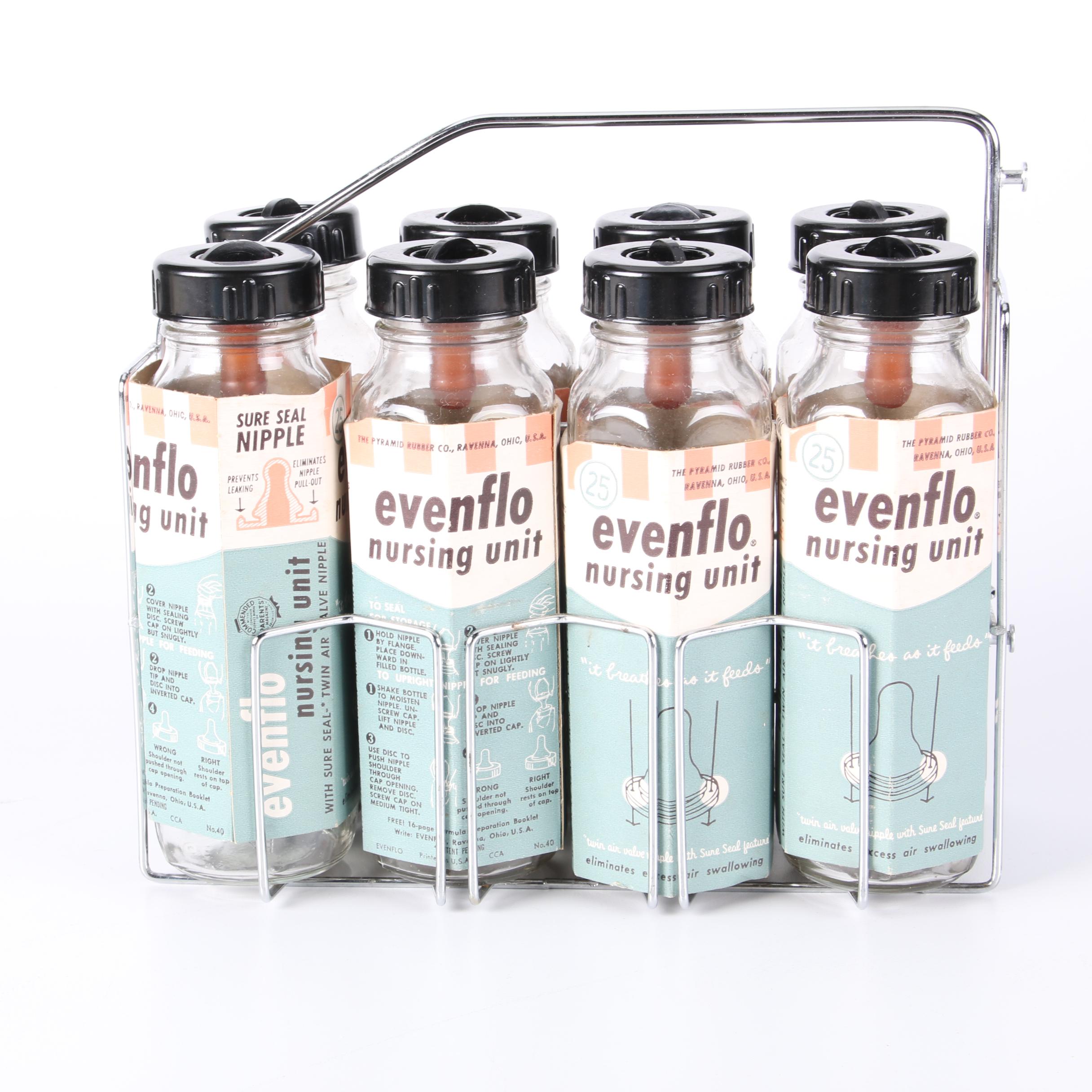 Glasco Baby Jar and Tray Set, Evenflo Bottles, and Enamelware, Mid-20th Century