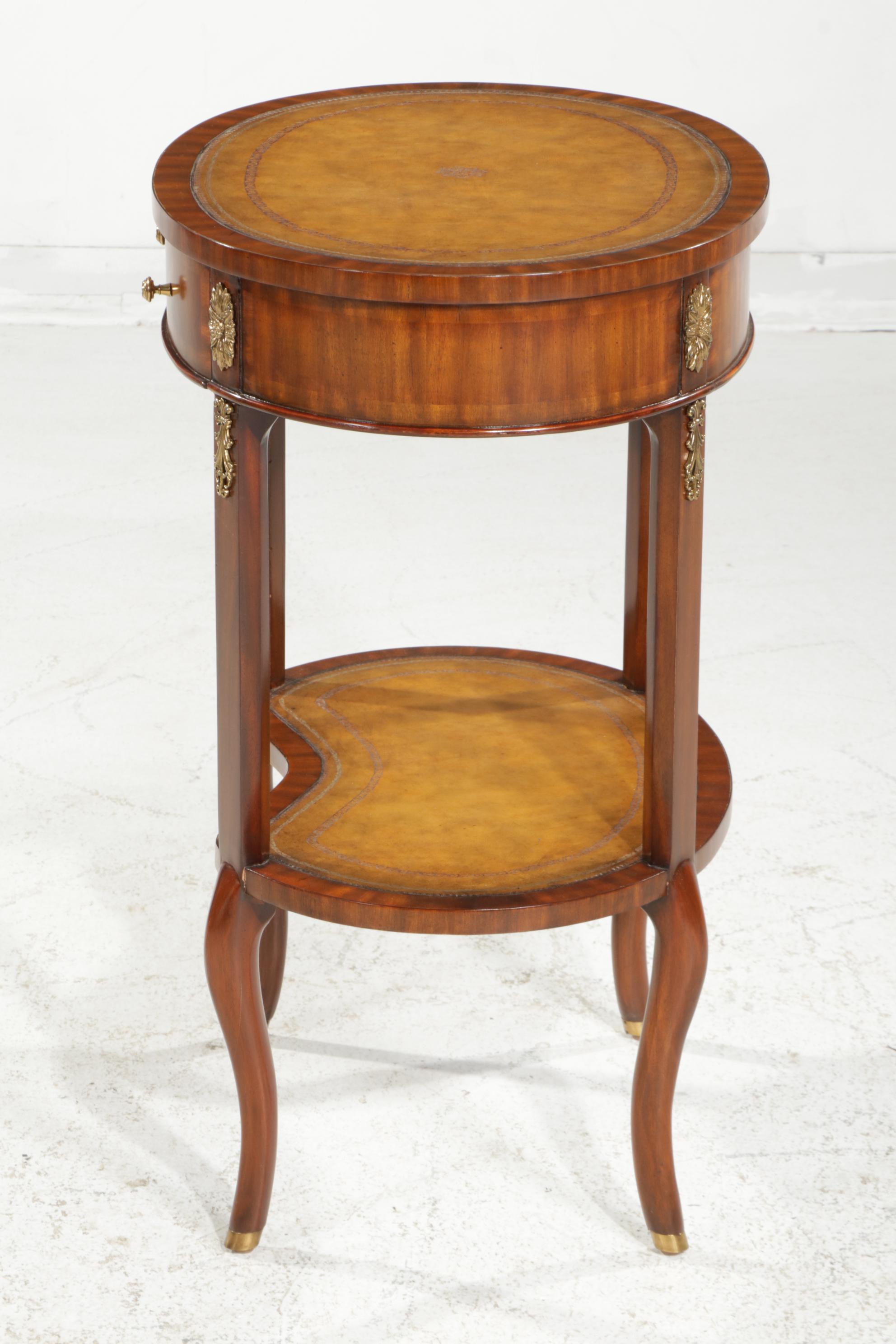 Maitland-Smith French Style Oval Two-Tier Side Table