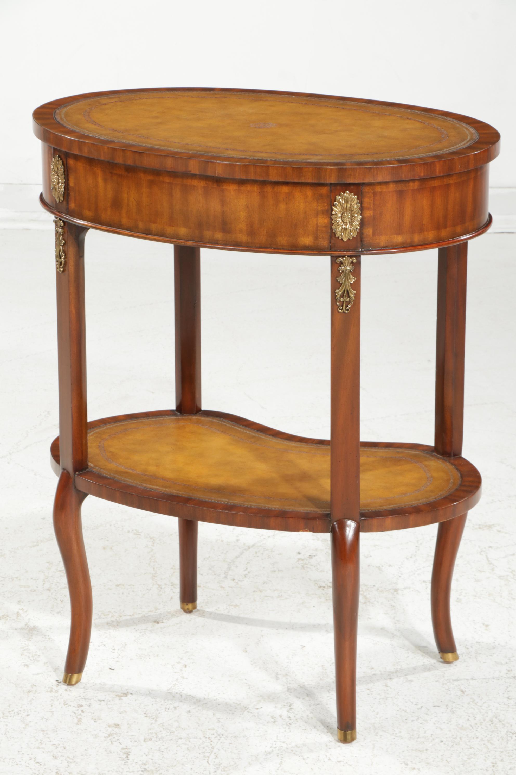 Maitland-Smith French Style Oval Two-Tier Side Table