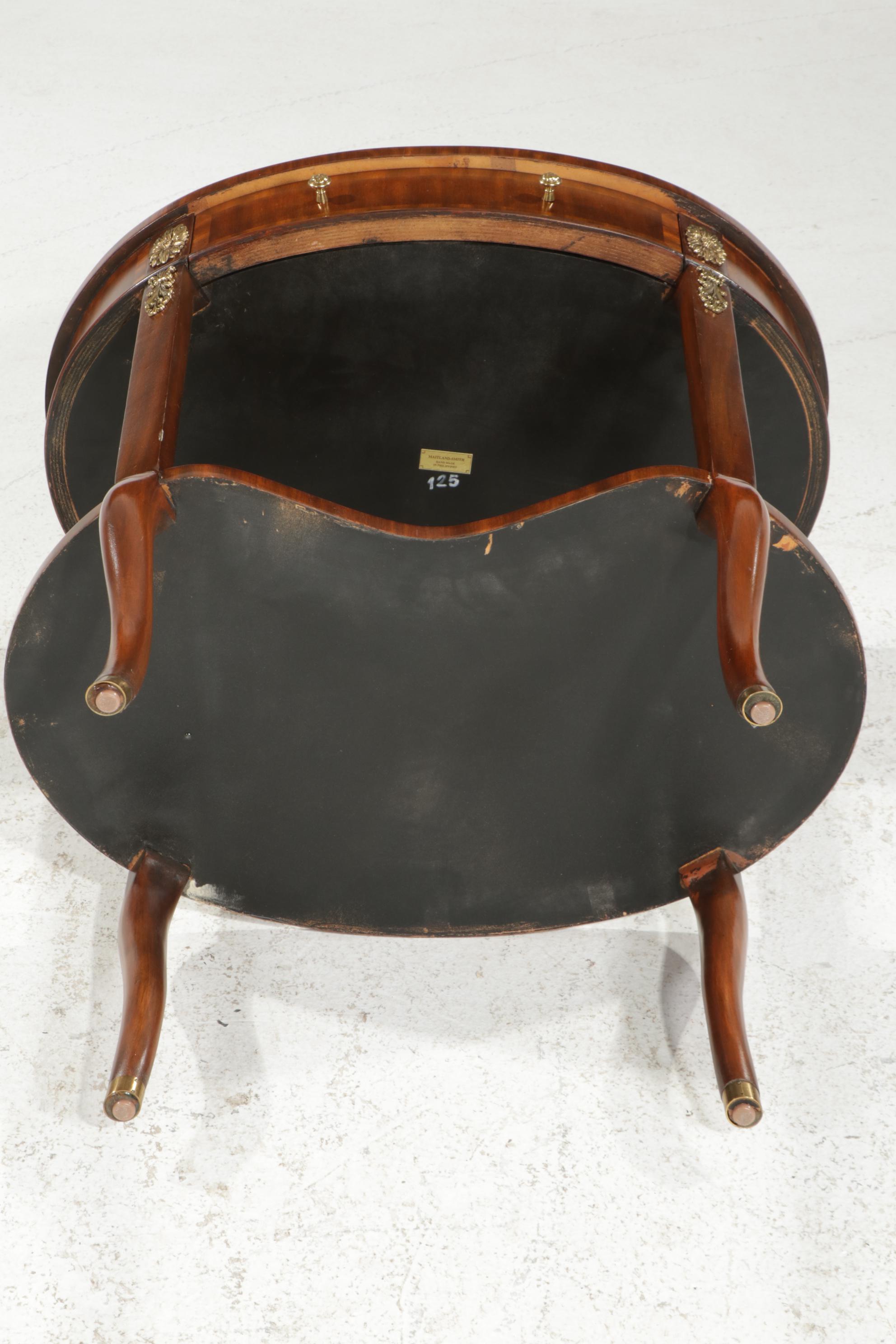 Maitland-Smith French Style Oval Two-Tier Side Table