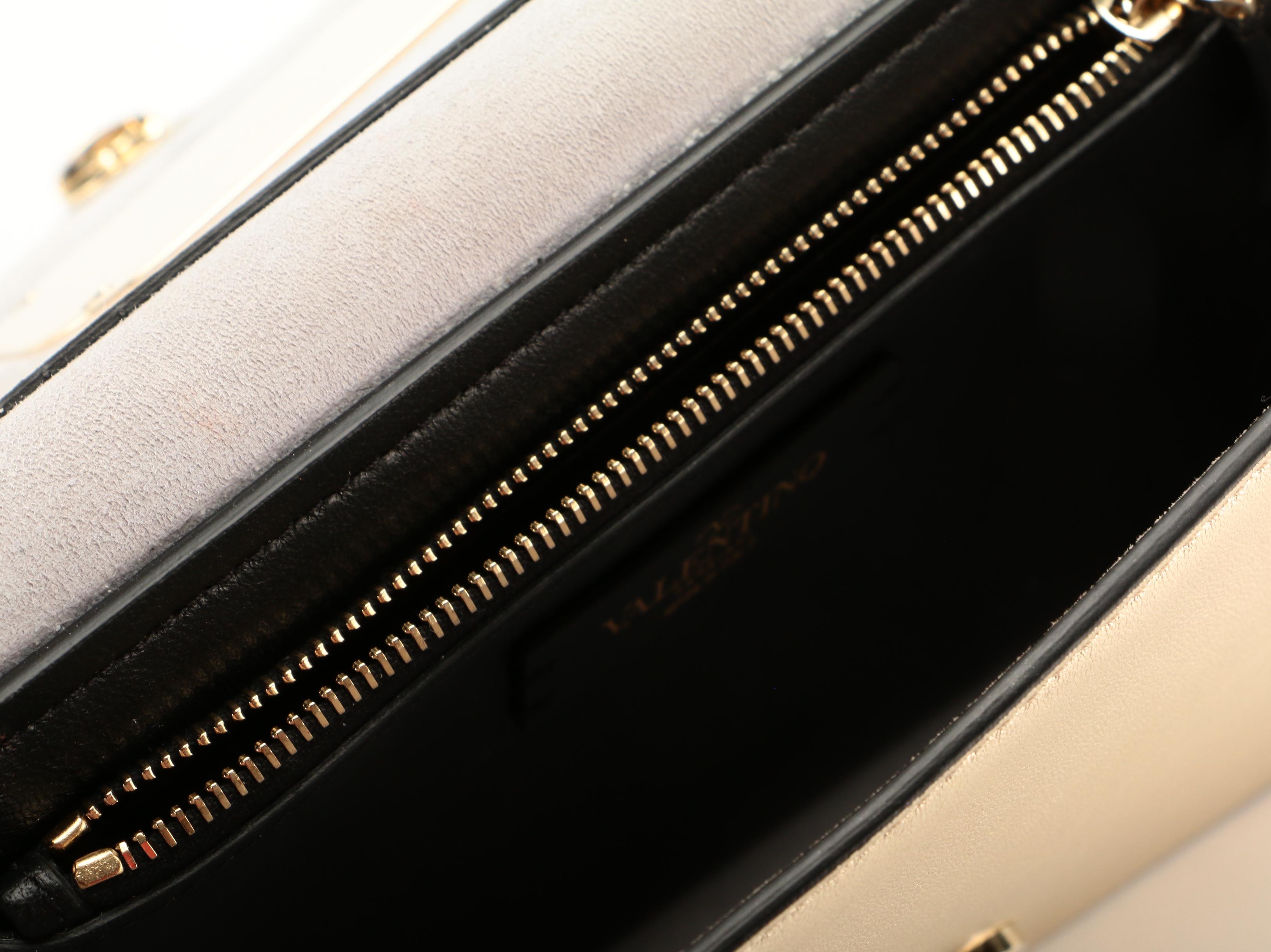 Valentino Flap Front Convertible Clutch in Gold Metallic Leather