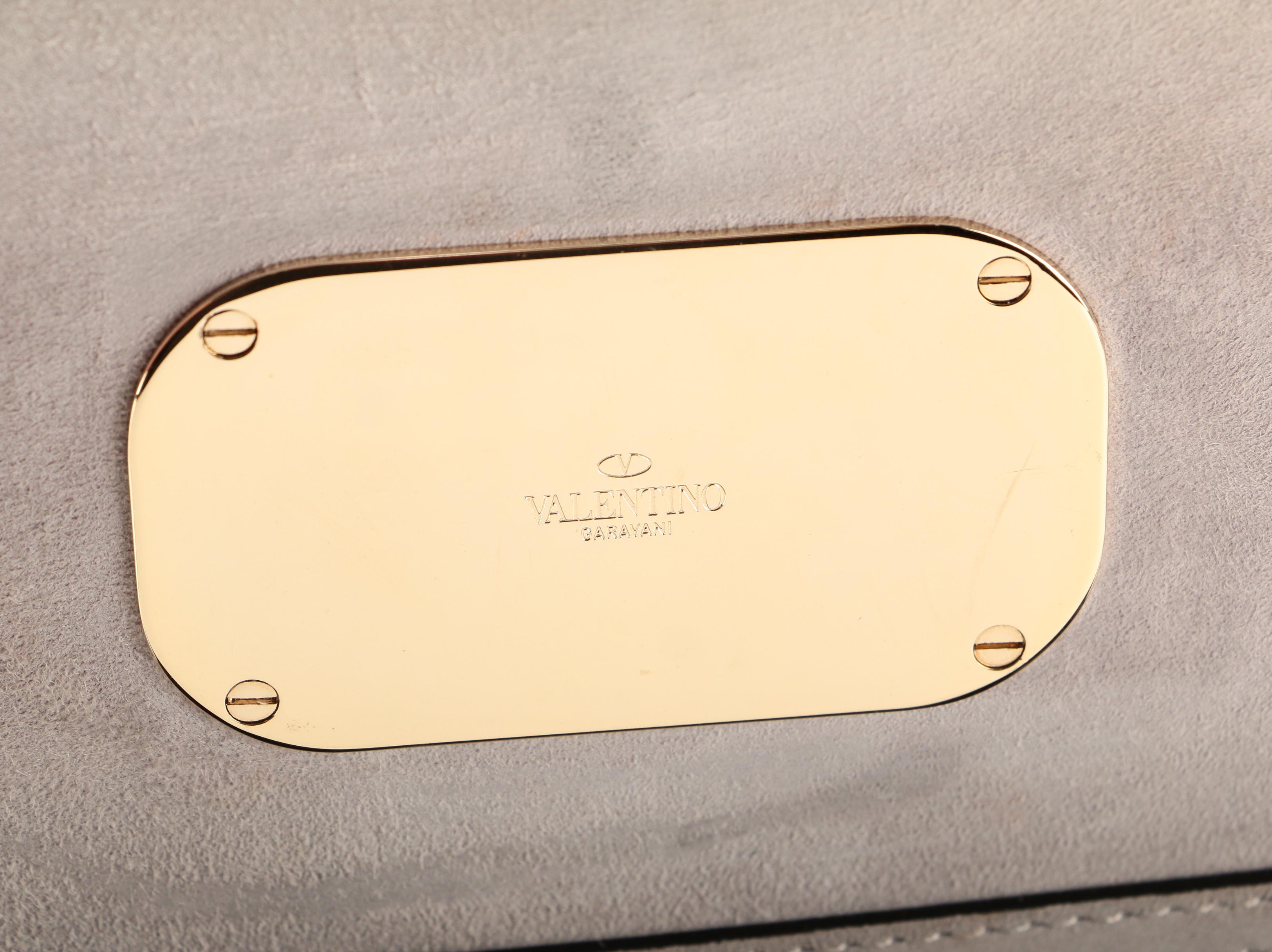 Valentino Flap Front Convertible Clutch in Gold Metallic Leather