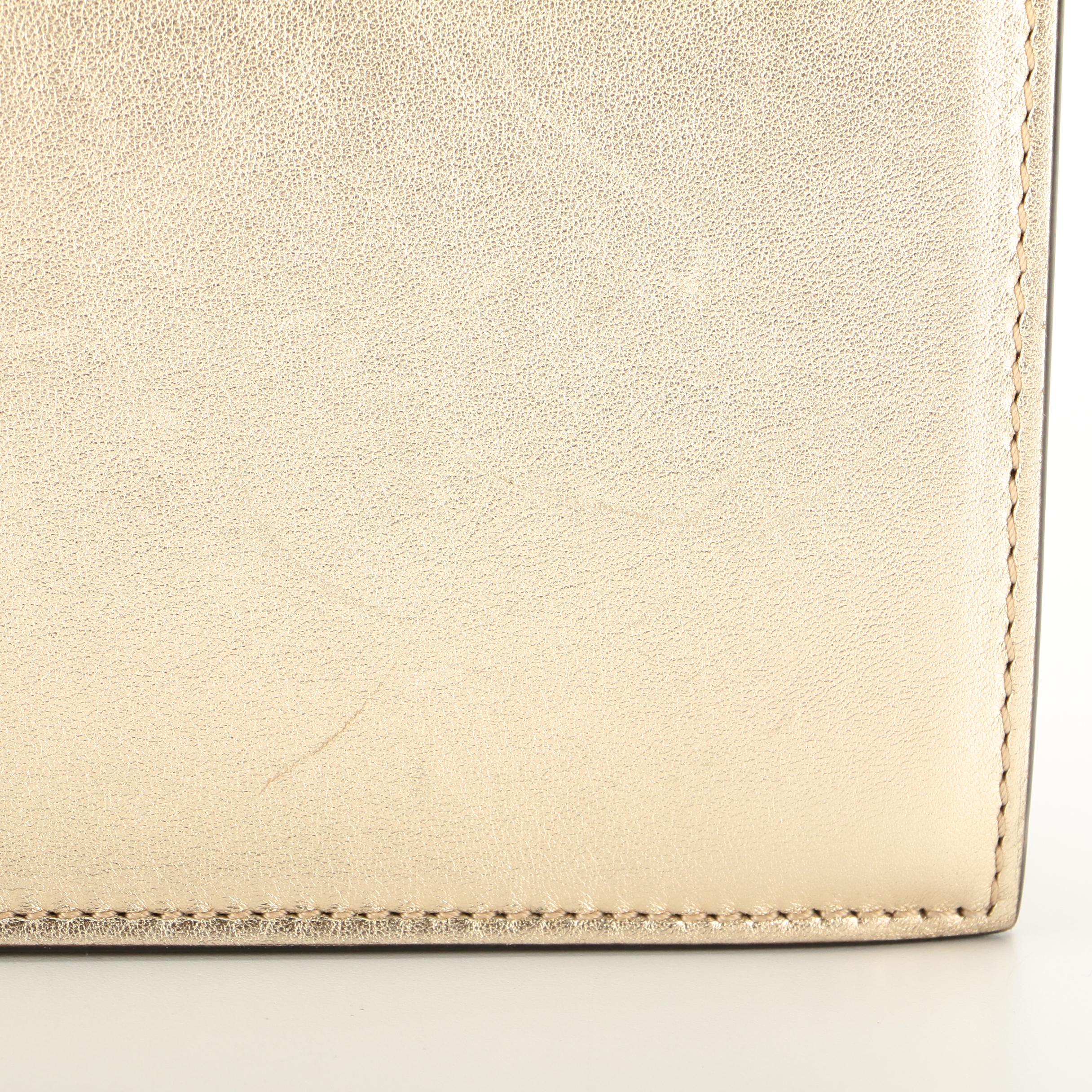 Valentino Flap Front Convertible Clutch in Gold Metallic Leather