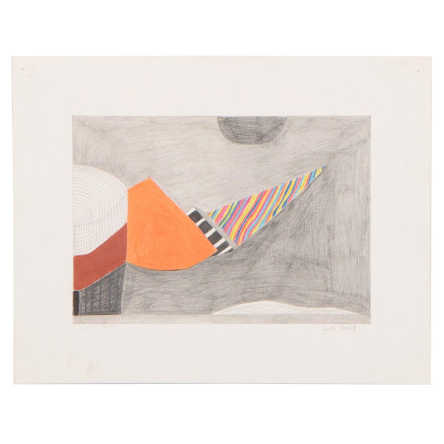 Lawton Orchard Abstract Colored Pencil and Graphite Drawing, 2013