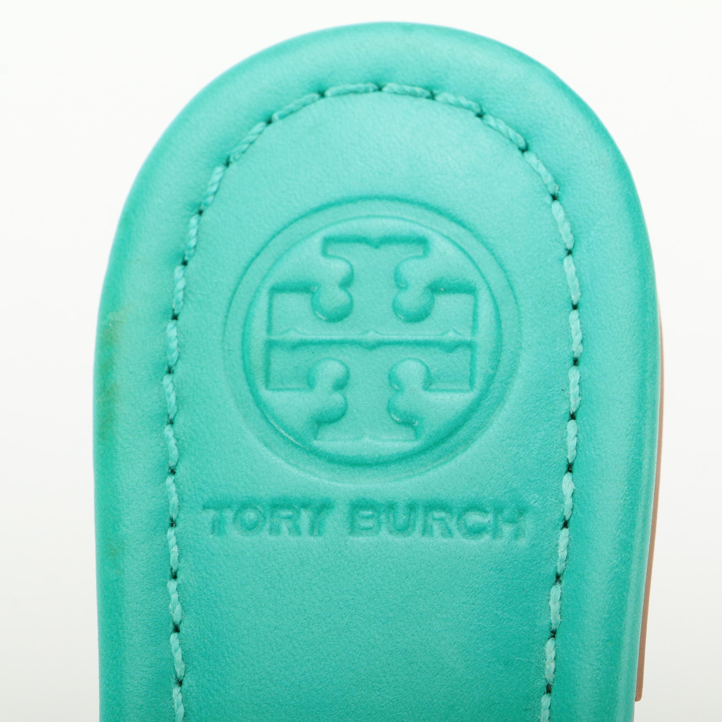 Tory Burch Miller Sandal in Bright Green Patent Leather and Gold Hardware