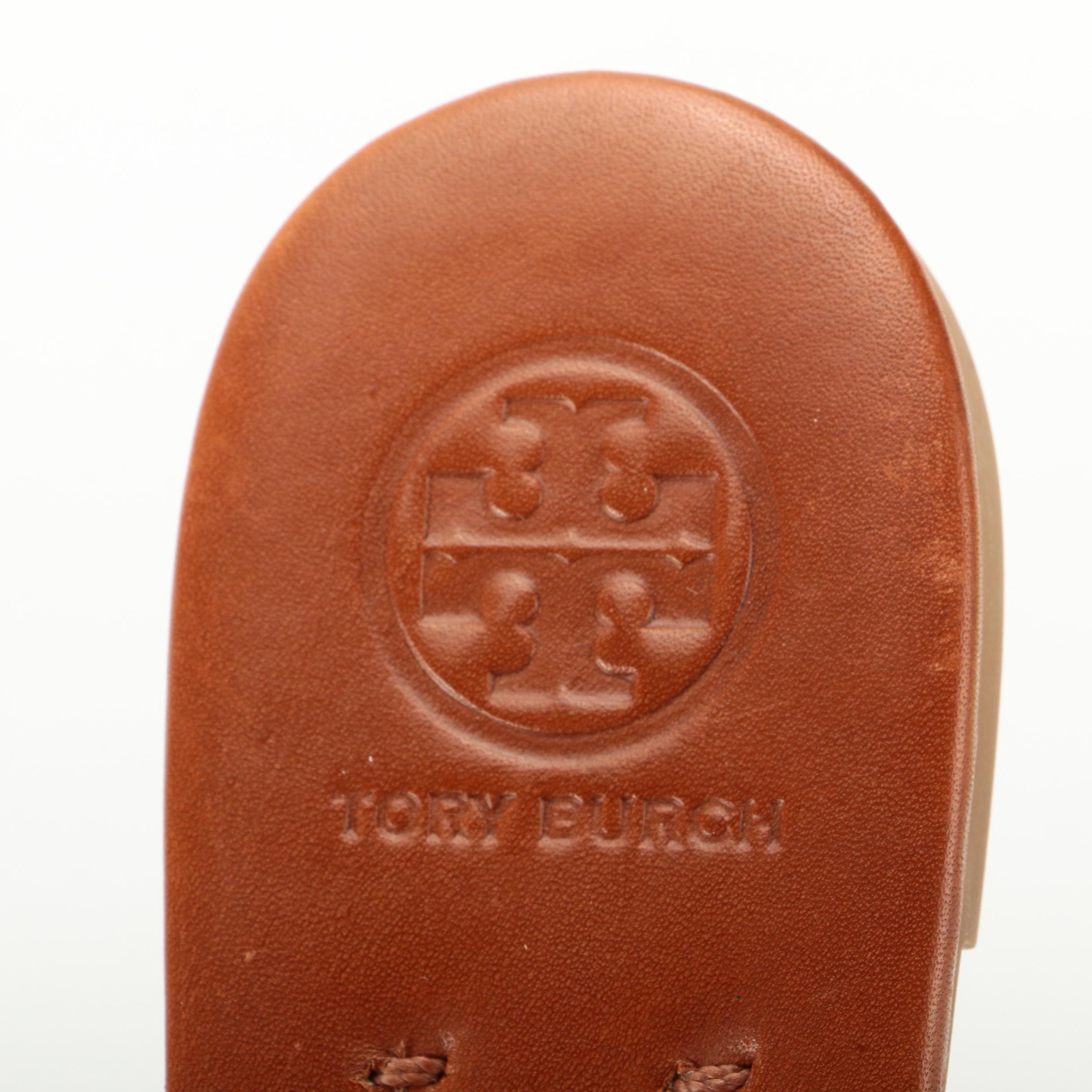 Tory Burch Miller Sandal in Brown Leather and Gold Hardware