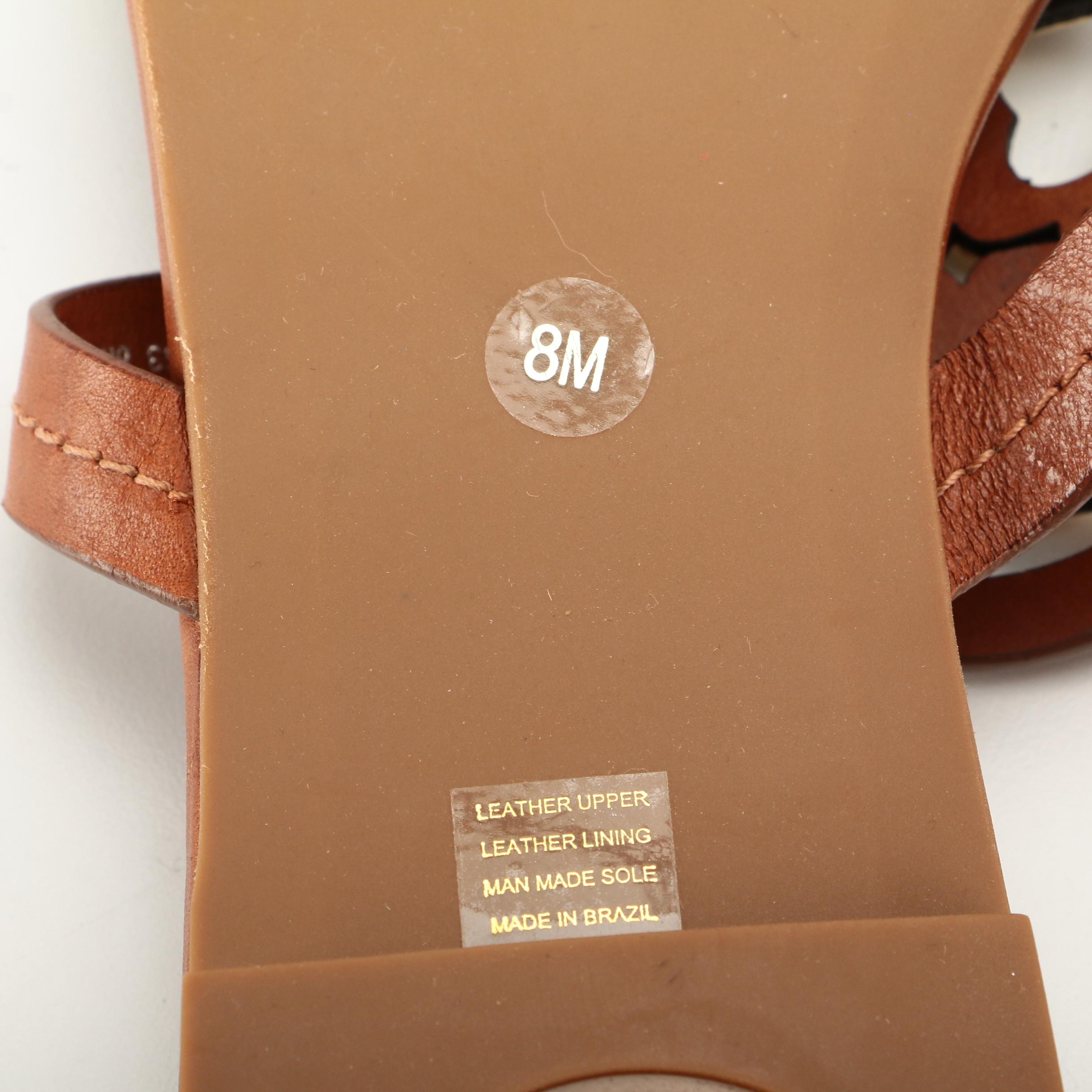 Tory Burch Miller Sandal in Brown Leather and Gold Hardware