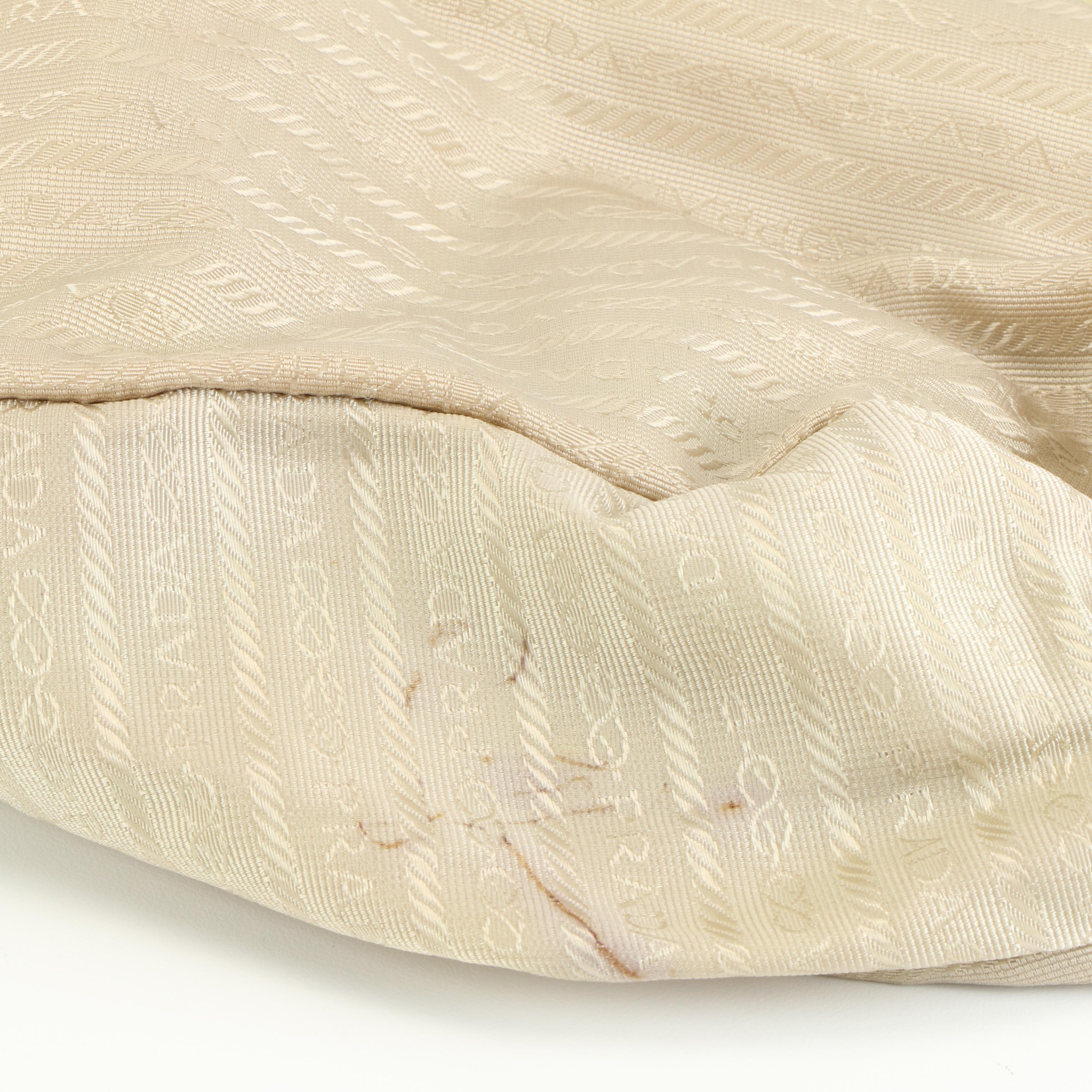 Prada Tessuto Baguette Bag in Khaki Nylon with Brown Leather Trims