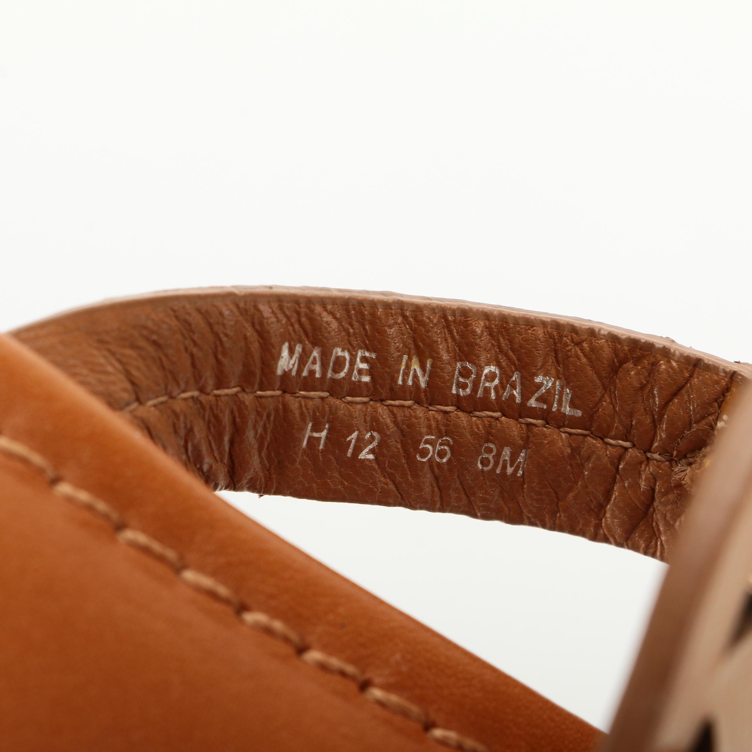 Tory Burch Miller Sandal in Tan Patent Leather with Gold Hardware