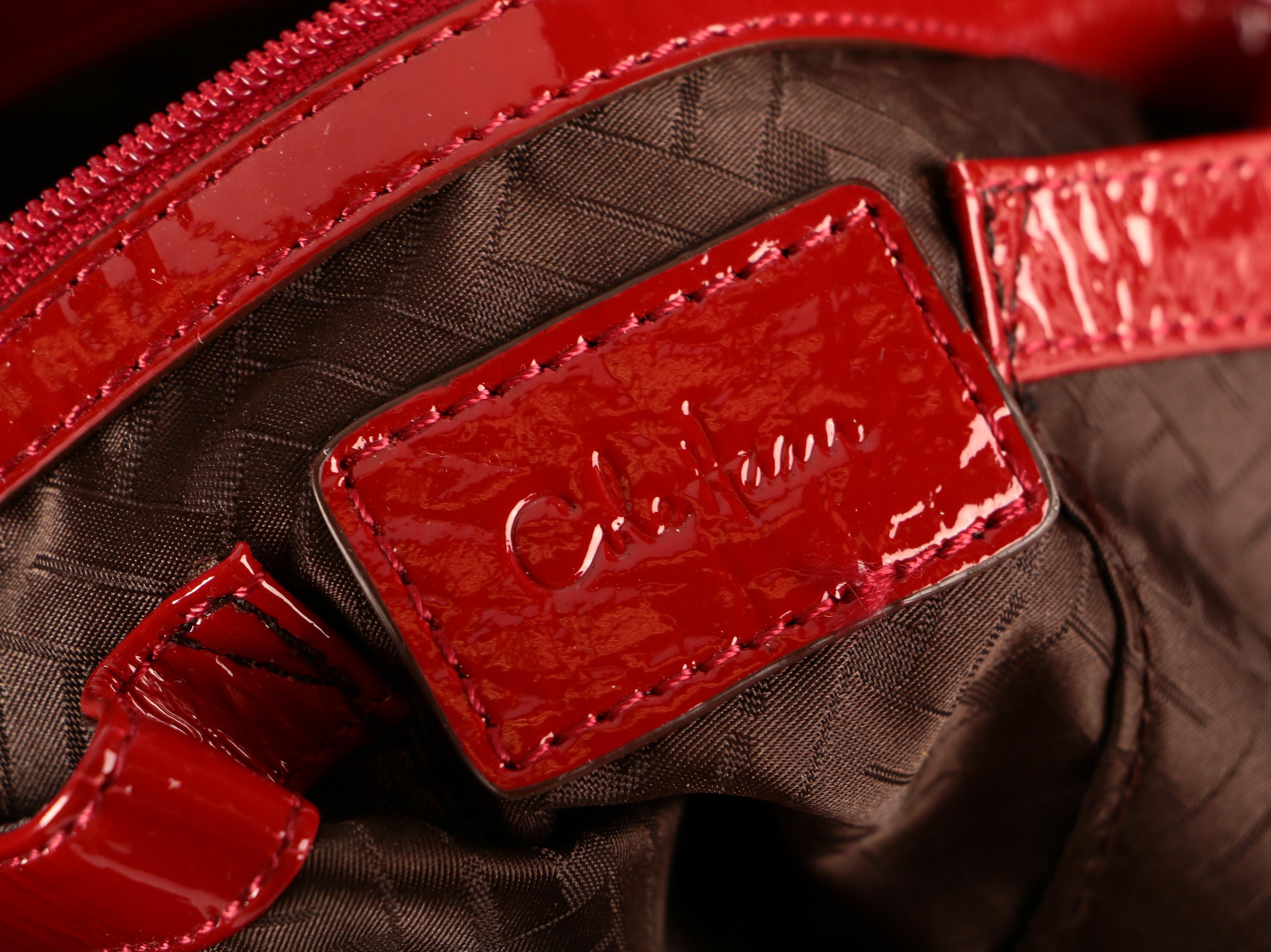 Cole Haan Two-Way Tote Bag in Red Patent Leather