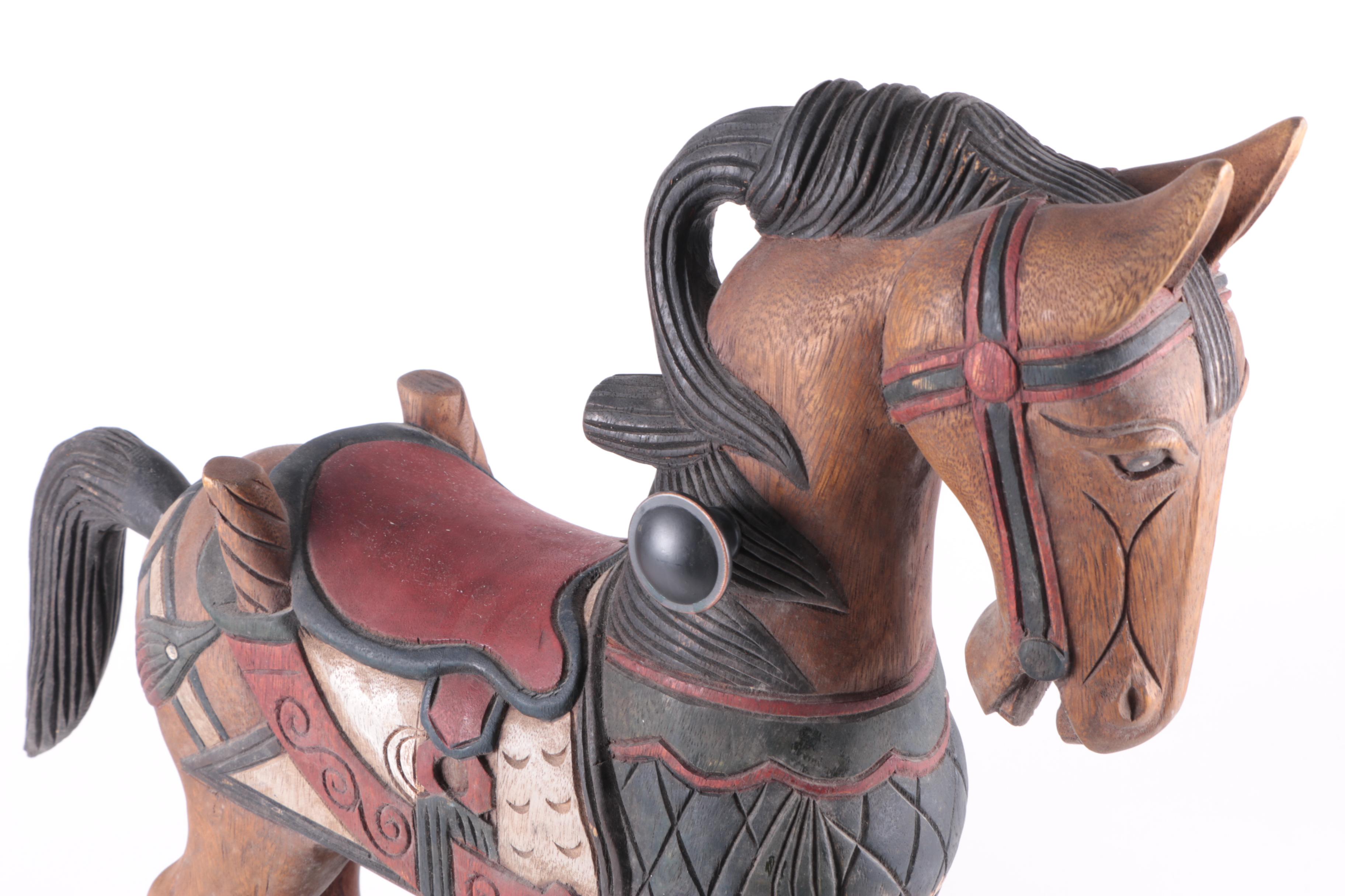 Decorative Carved and Painted Rocking Horse, Late 20th to 21st Century