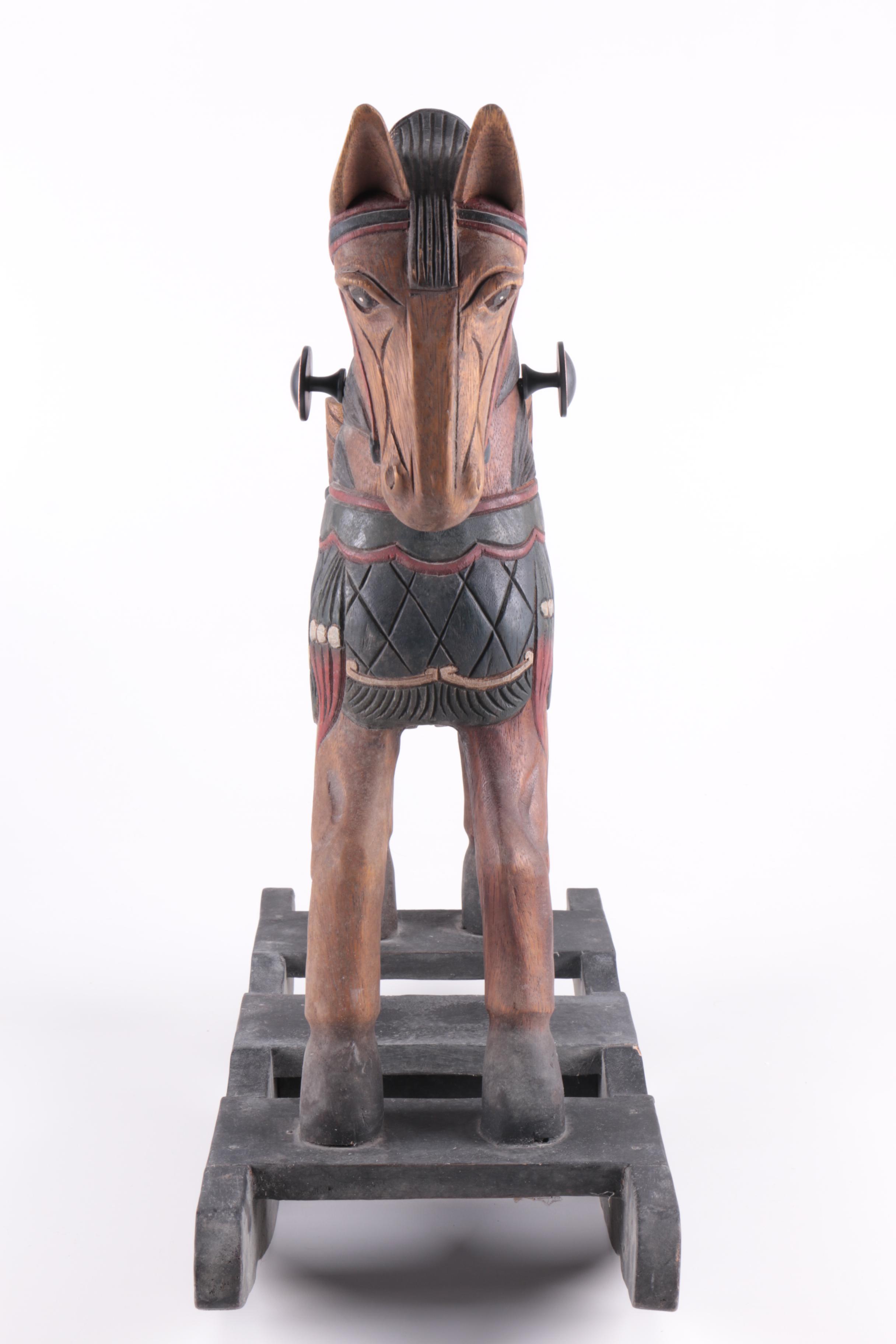 Decorative Carved and Painted Rocking Horse, Late 20th to 21st Century