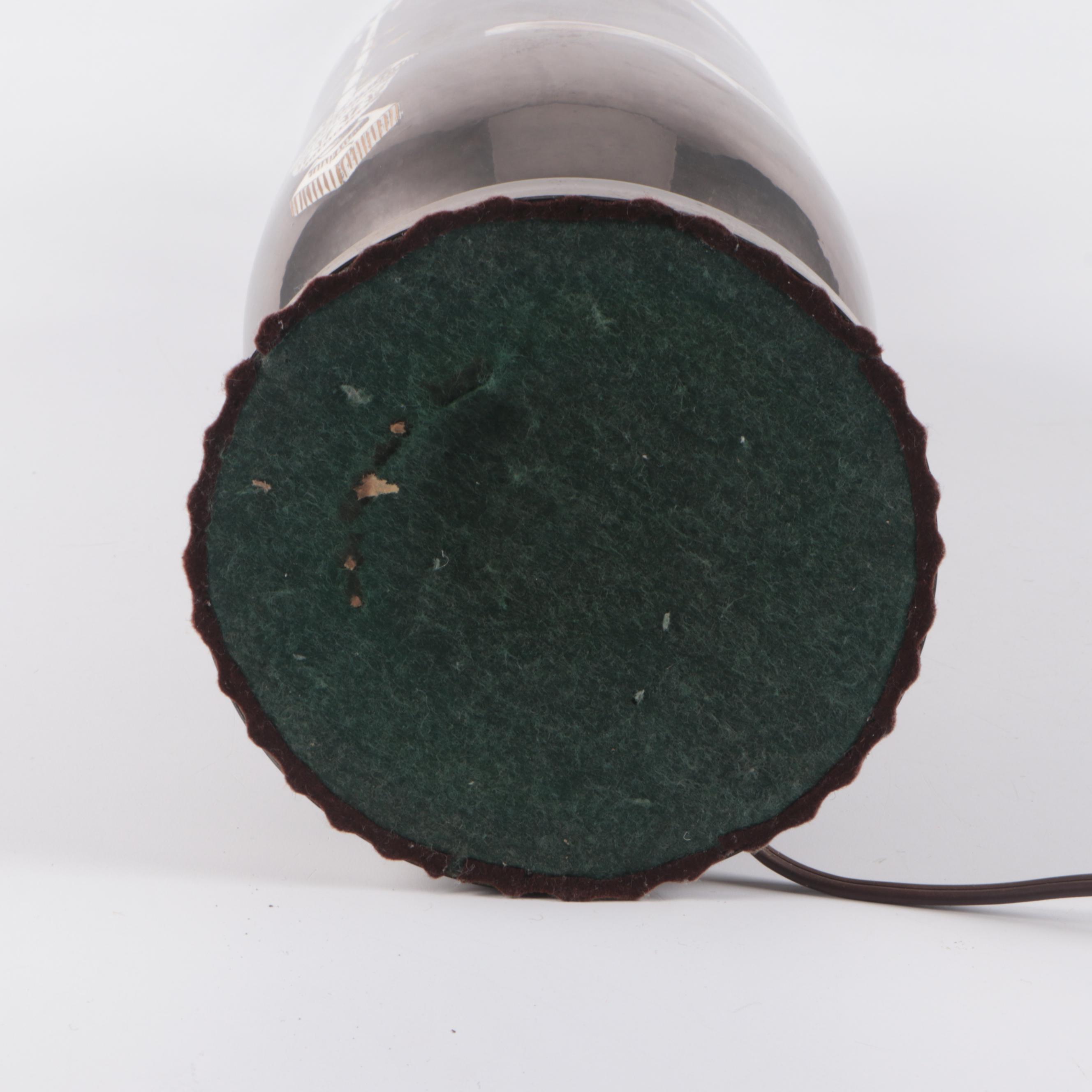 Metallic Grey and Gilt Accent Ceramic Table Lamp