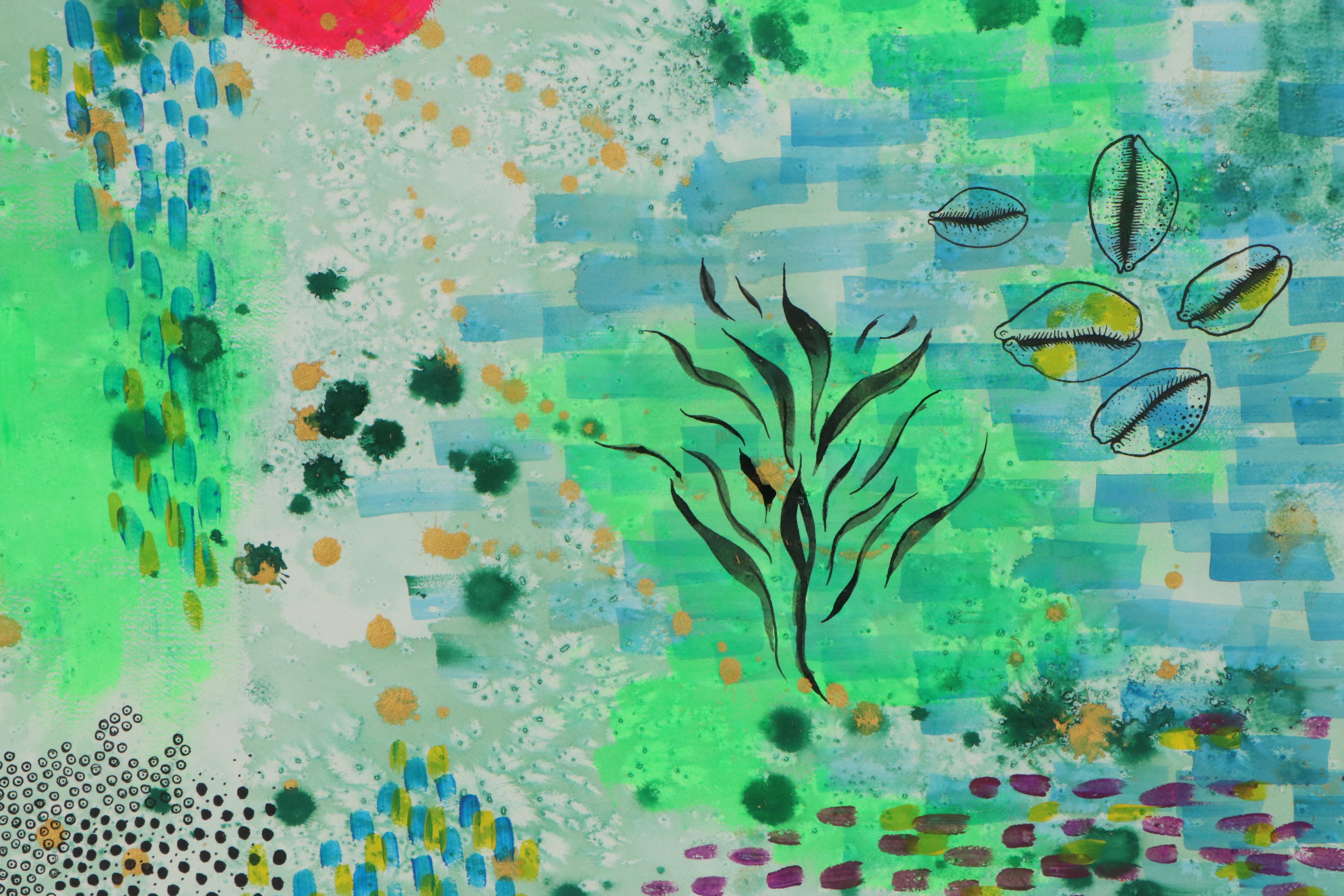 Kate Tepe Abstract Acrylic and Ink Painting, 2021