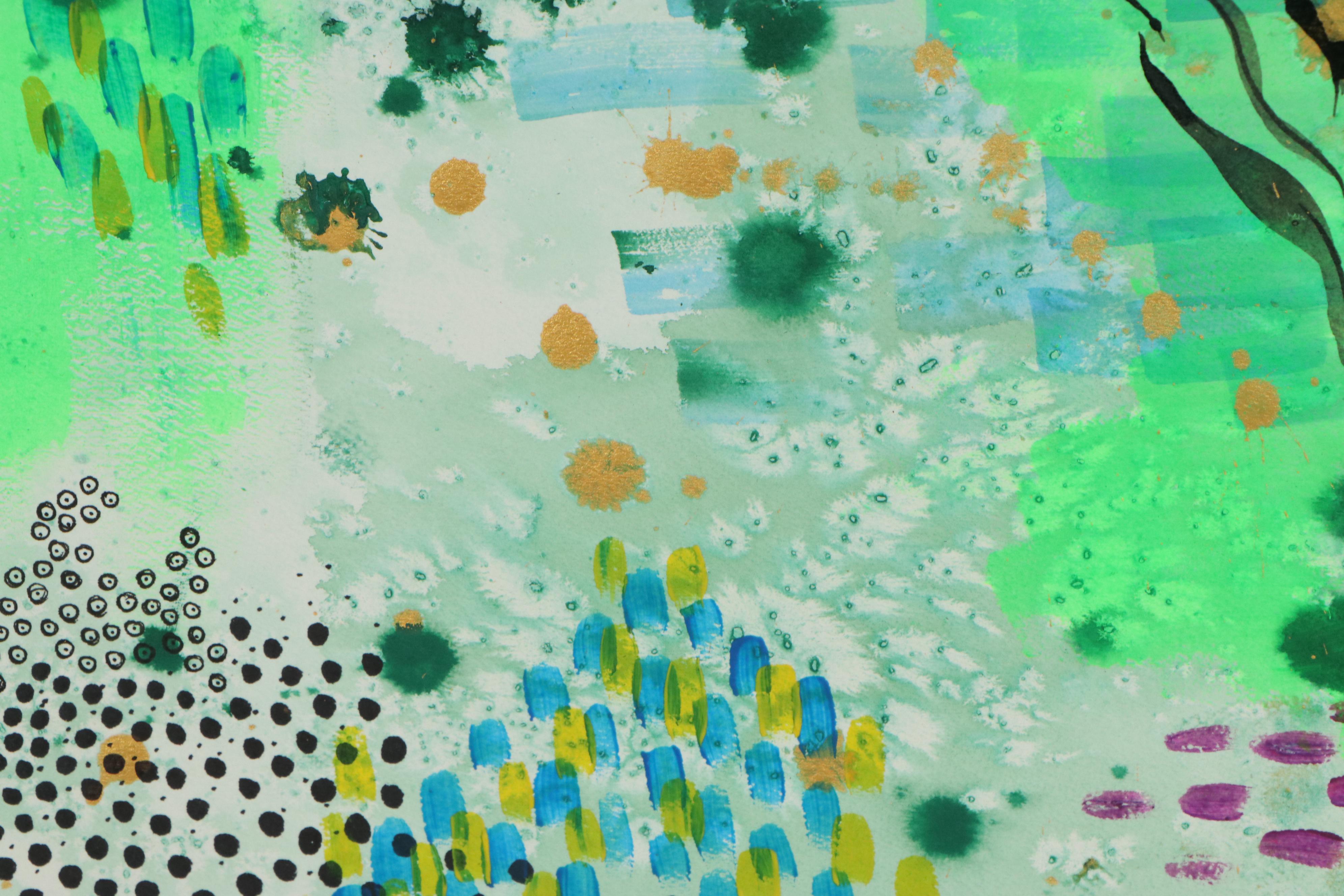 Kate Tepe Abstract Acrylic and Ink Painting, 2021