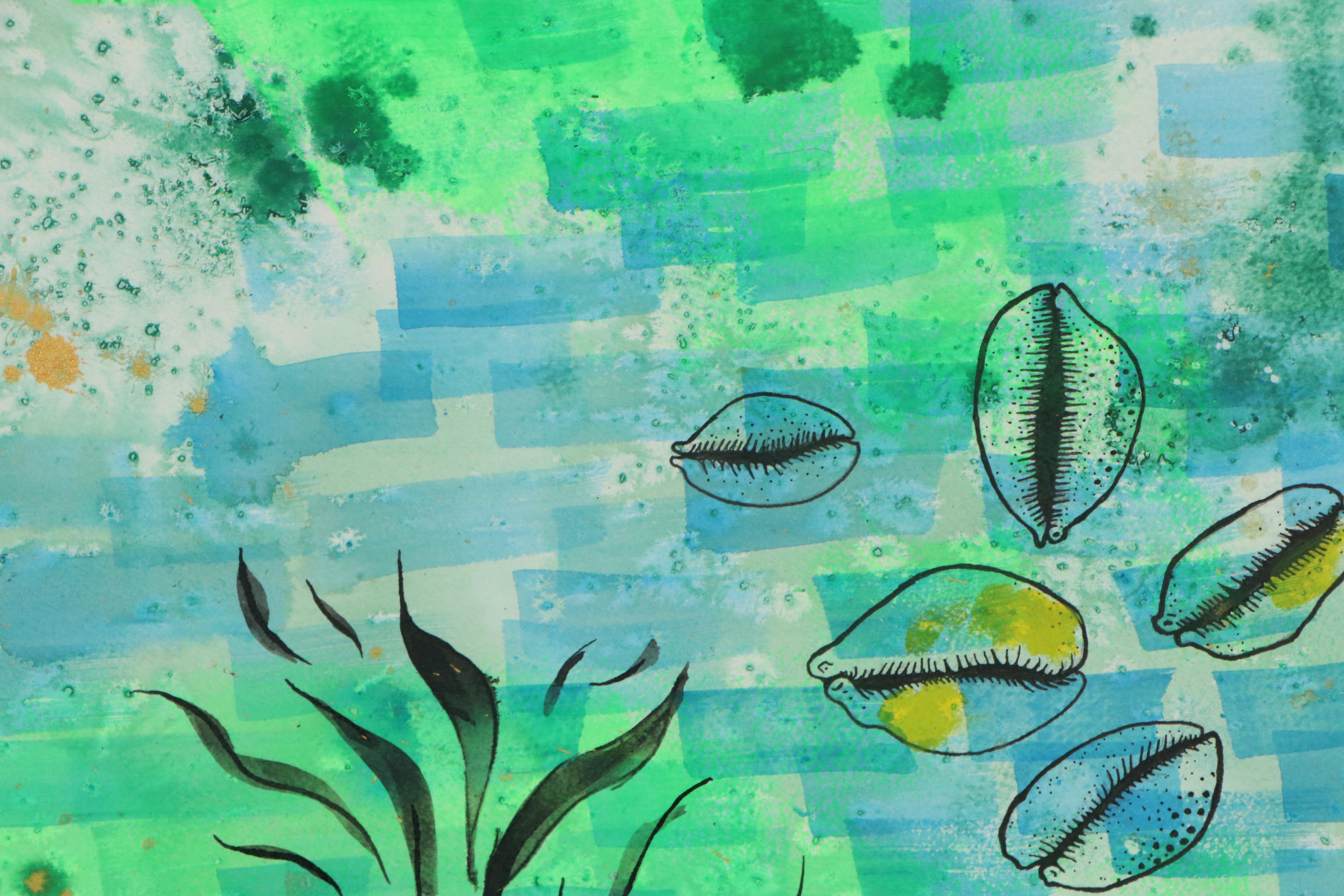 Kate Tepe Abstract Acrylic and Ink Painting, 2021