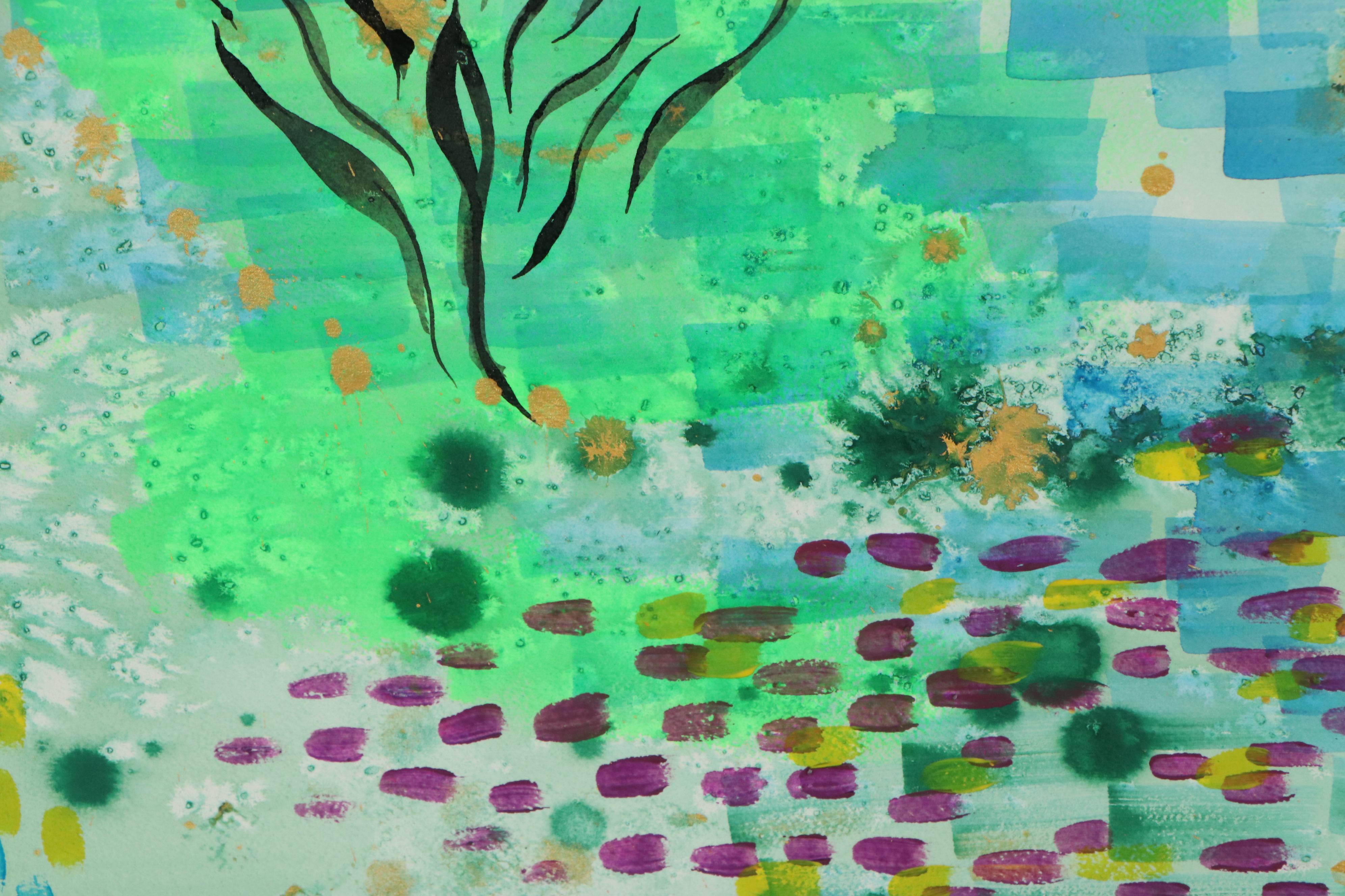 Kate Tepe Abstract Acrylic and Ink Painting, 2021