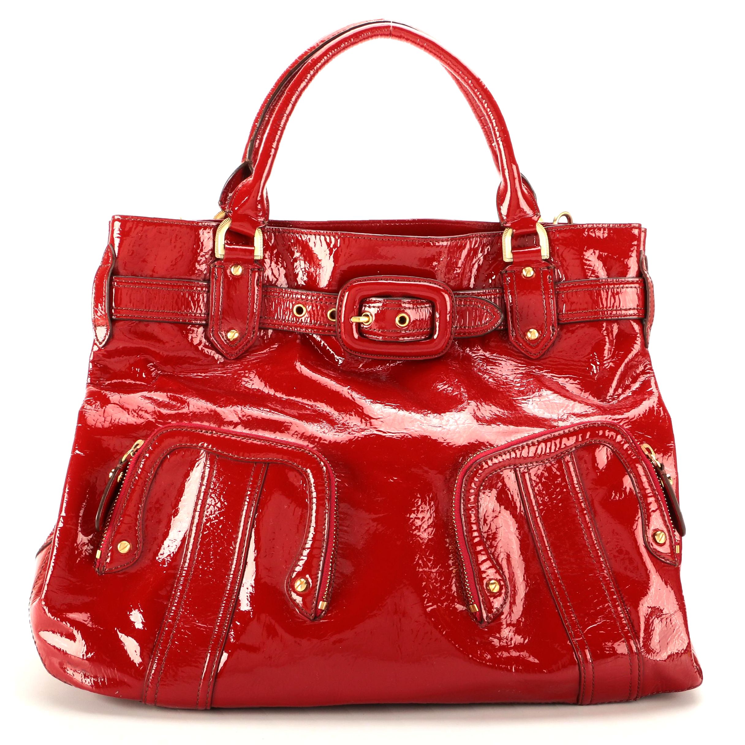 Cole Haan Two-Way Tote Bag in Red Patent Leather