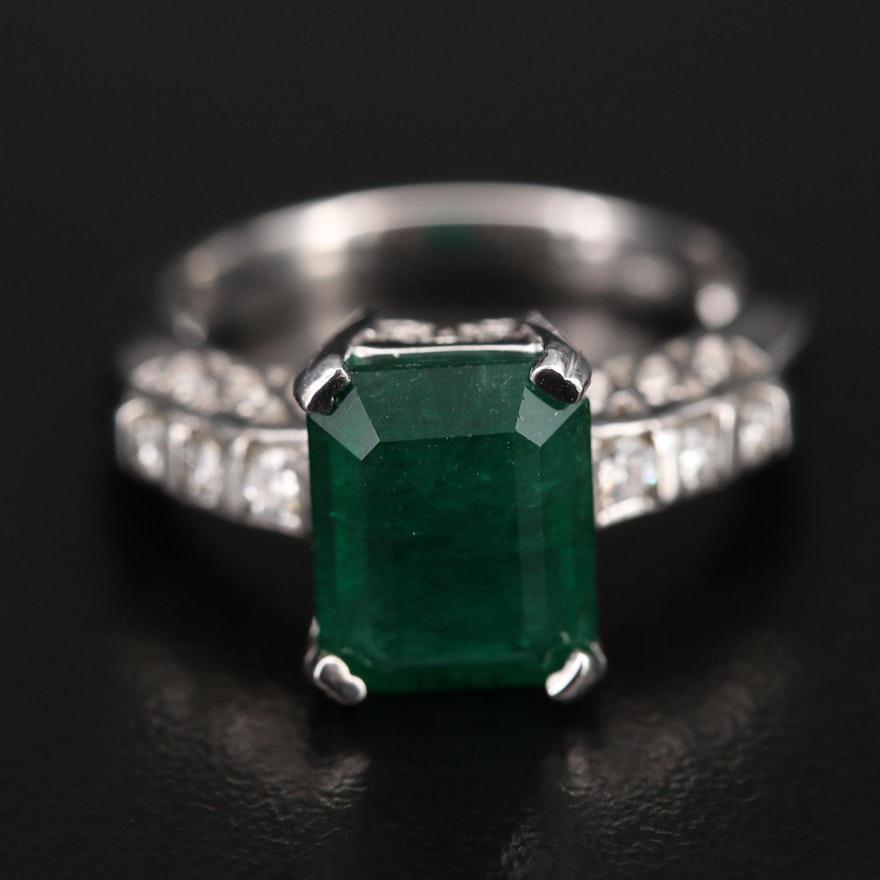 14K 2.83 Emerald and Diamond Ring