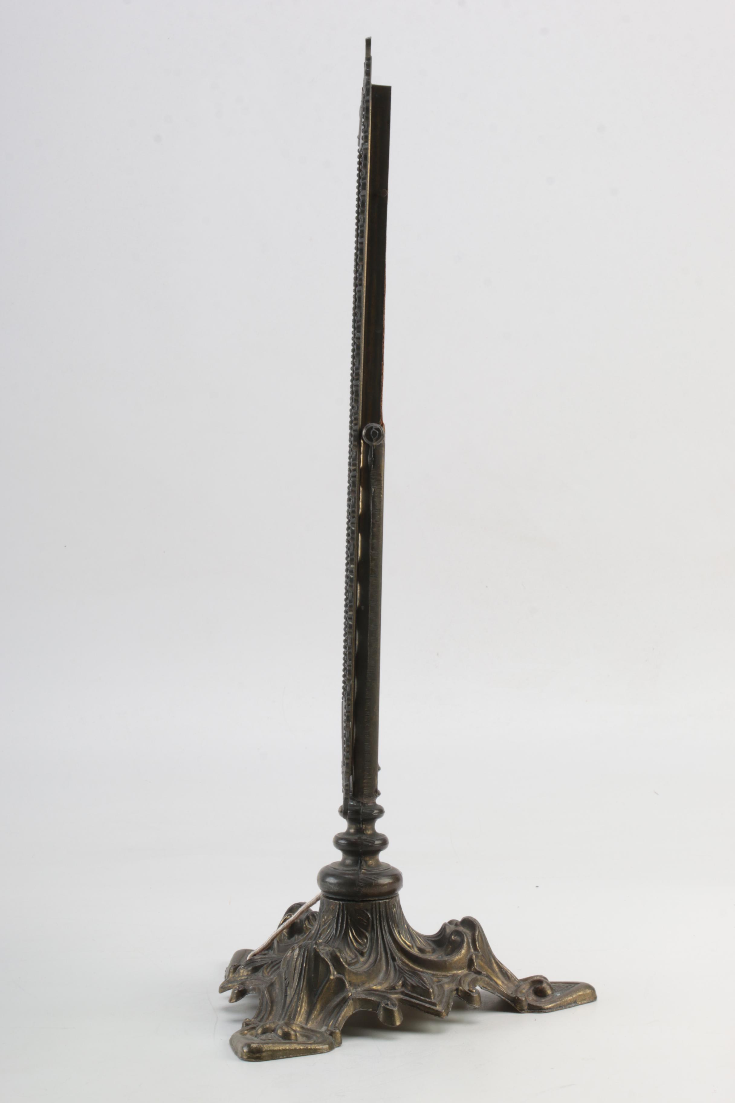 Art Nouveau Cast Brass Swivel Vanity Mirror, Mid-20th Century