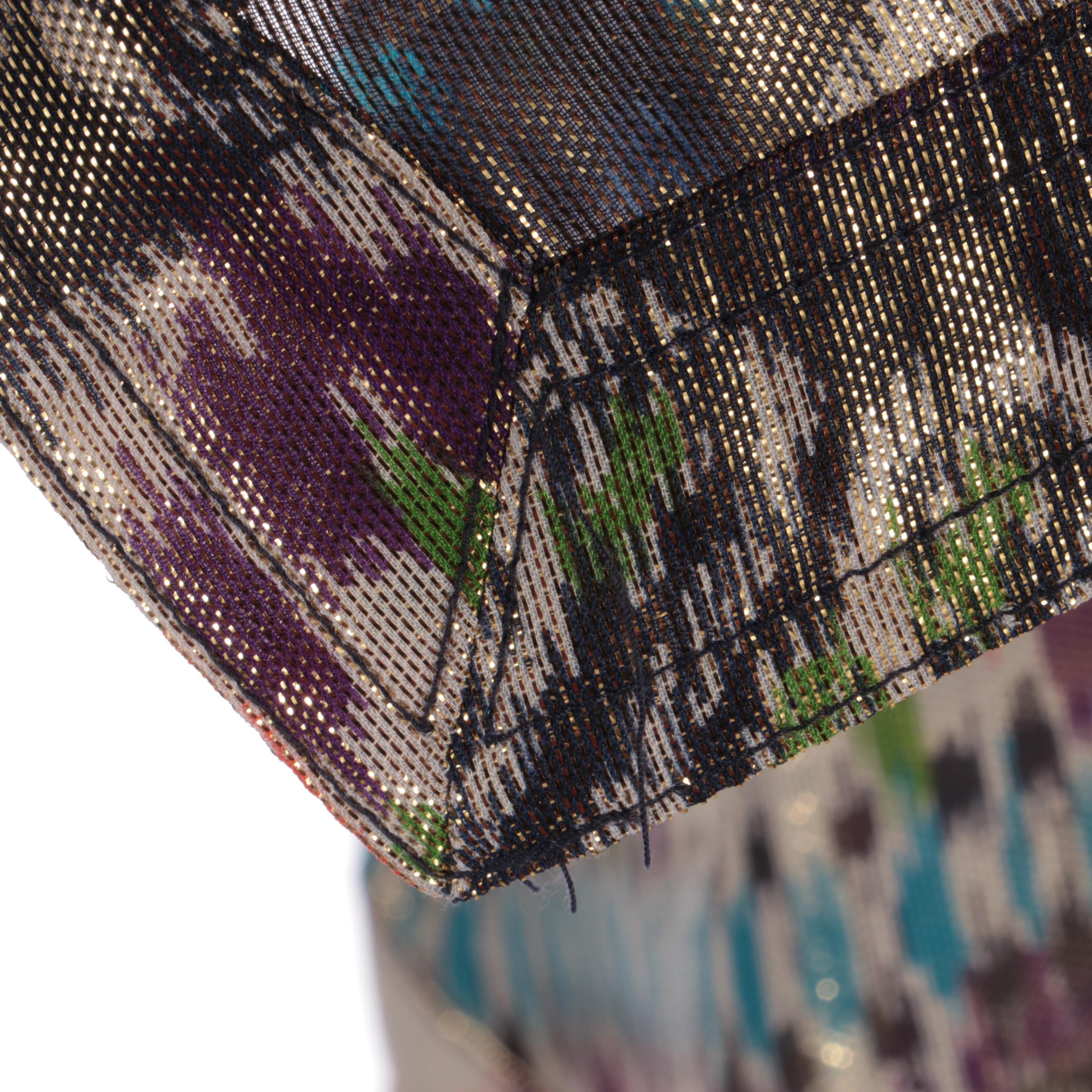 Tory Burch Silk and Metallic Ikat Patterned Tunic Blouse